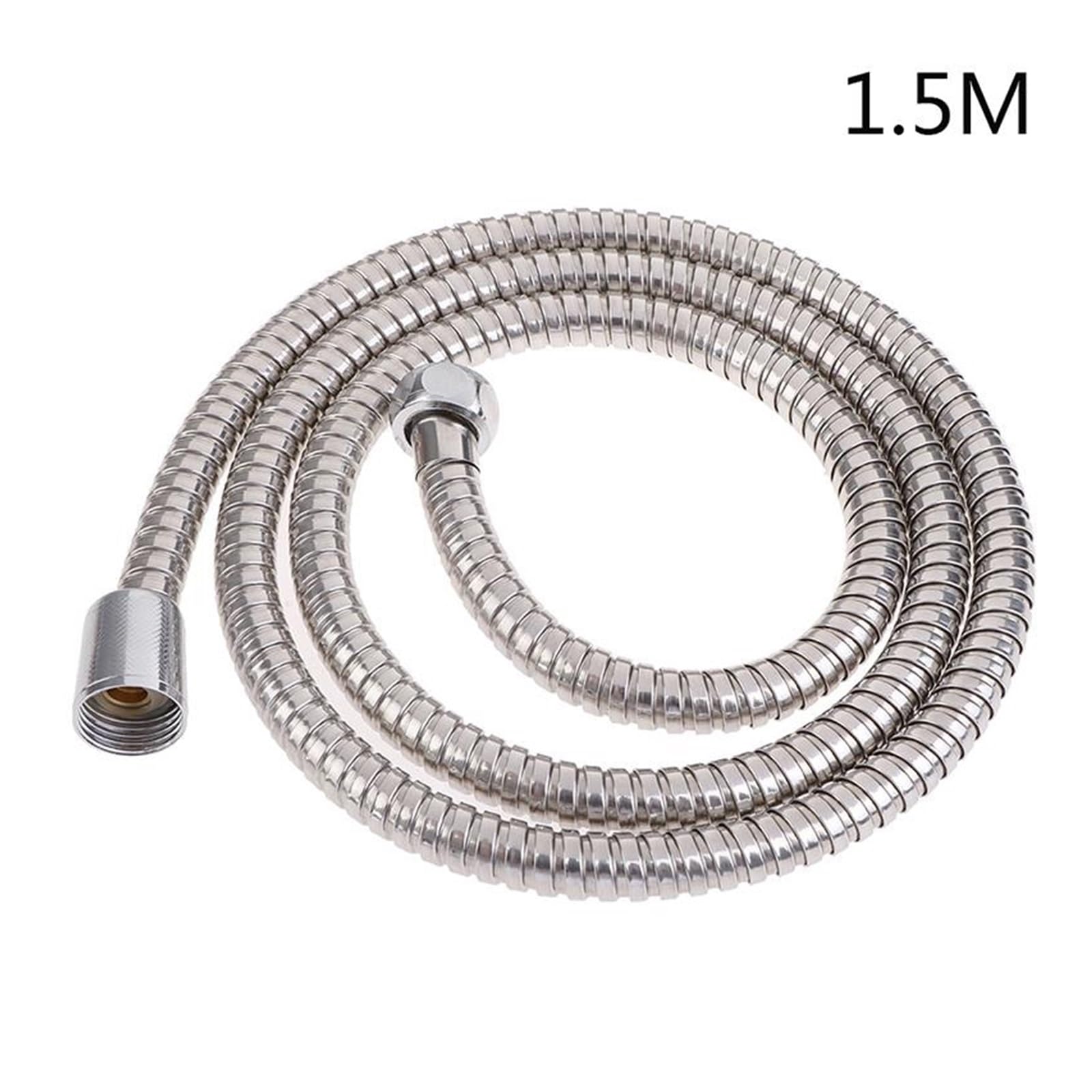 Manguera de ducha de acero inoxidable cromado, 120-150 cm (150 cm), flexible, antitorsión, ajuste universal para duchas de mano, fácil instalación