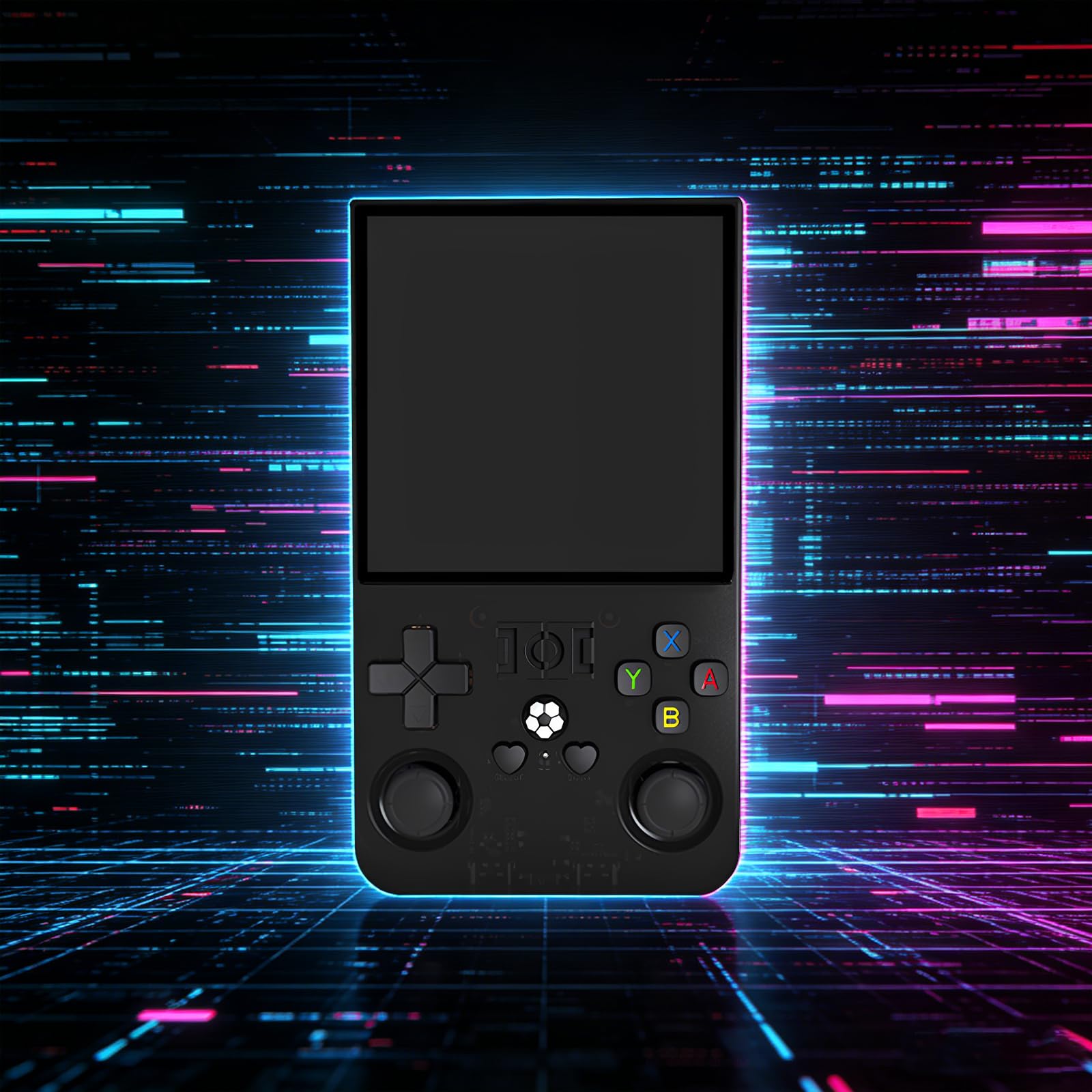 Handheld Spielkonsole 4 Zoll 128GB Retro Gaming Konsole 4000mAh USB (Klar Schwarz)
