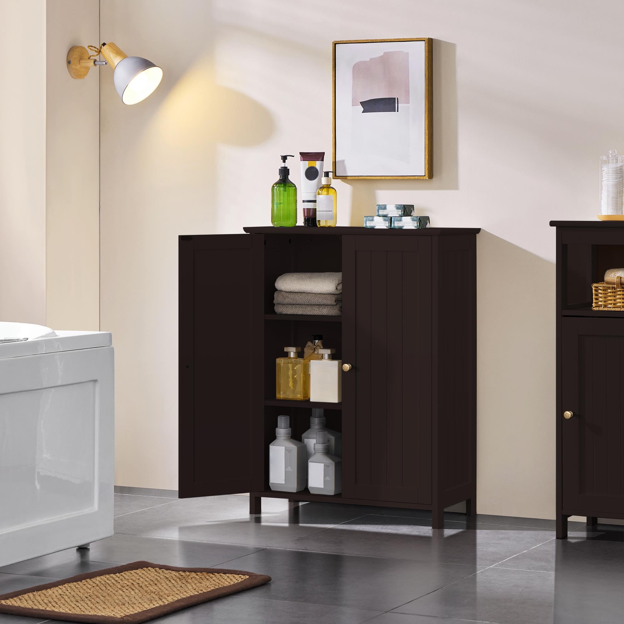 Amazon.com: Yaheetech Bathroom Floor Cabinet, Modern Storage