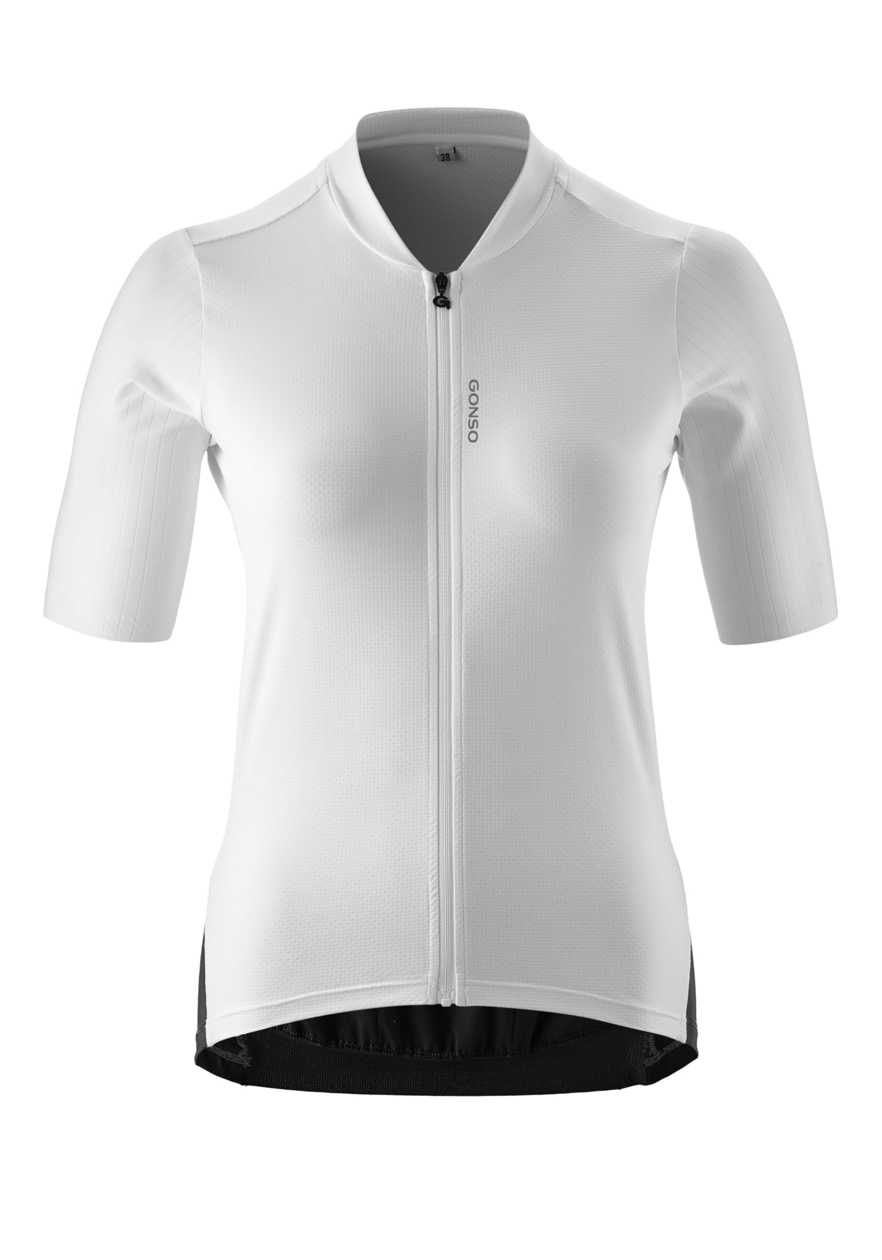 Gonso SITIVO W Women's Cycling Jersey, Breathable Full Zip Jersey, White