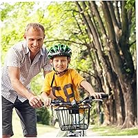 Vista 7 de Cesta de hierro para bicicleta, cesta delantera de bicicleta, contenedor de bicicleta, accesorios para bicicleta de montaña, cesta para manillar