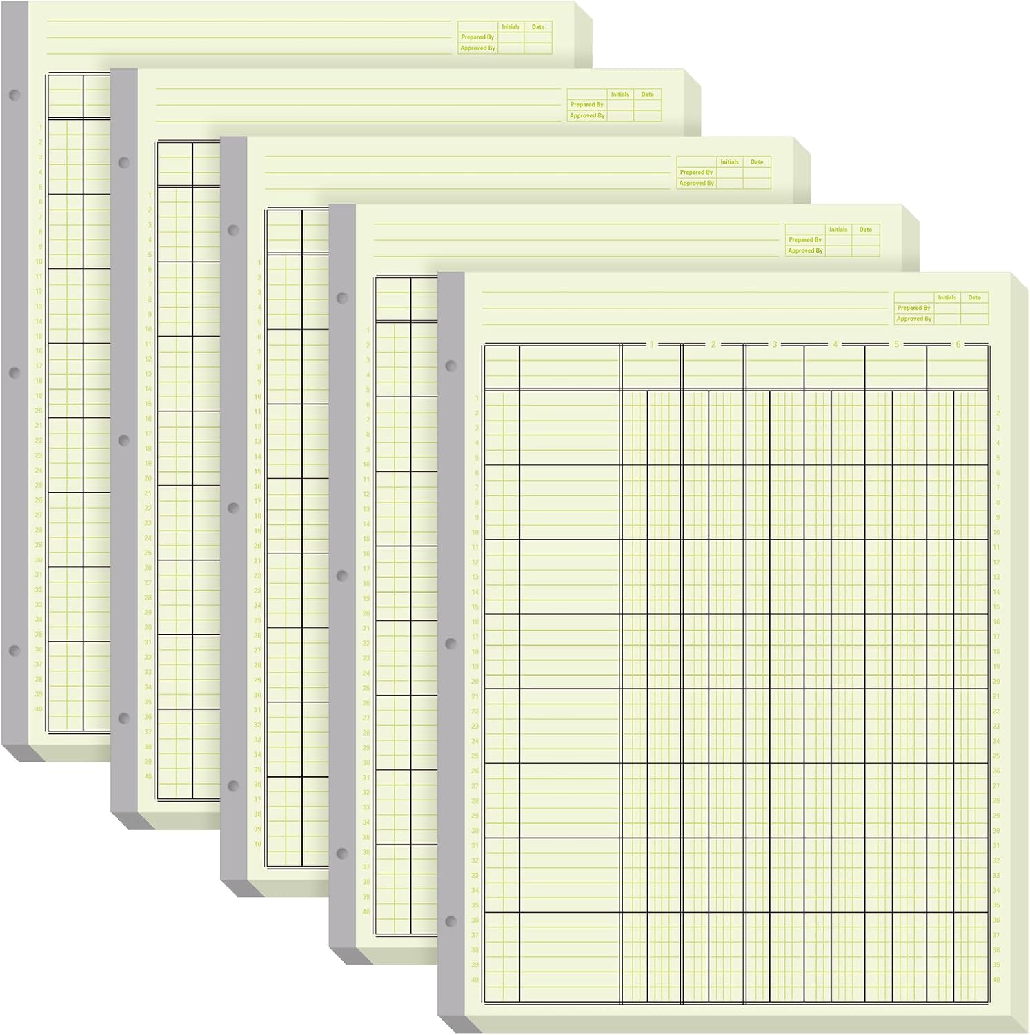 Zhanmai 5 Pack 250 Sheets Analysis Pad Columnar Books 3