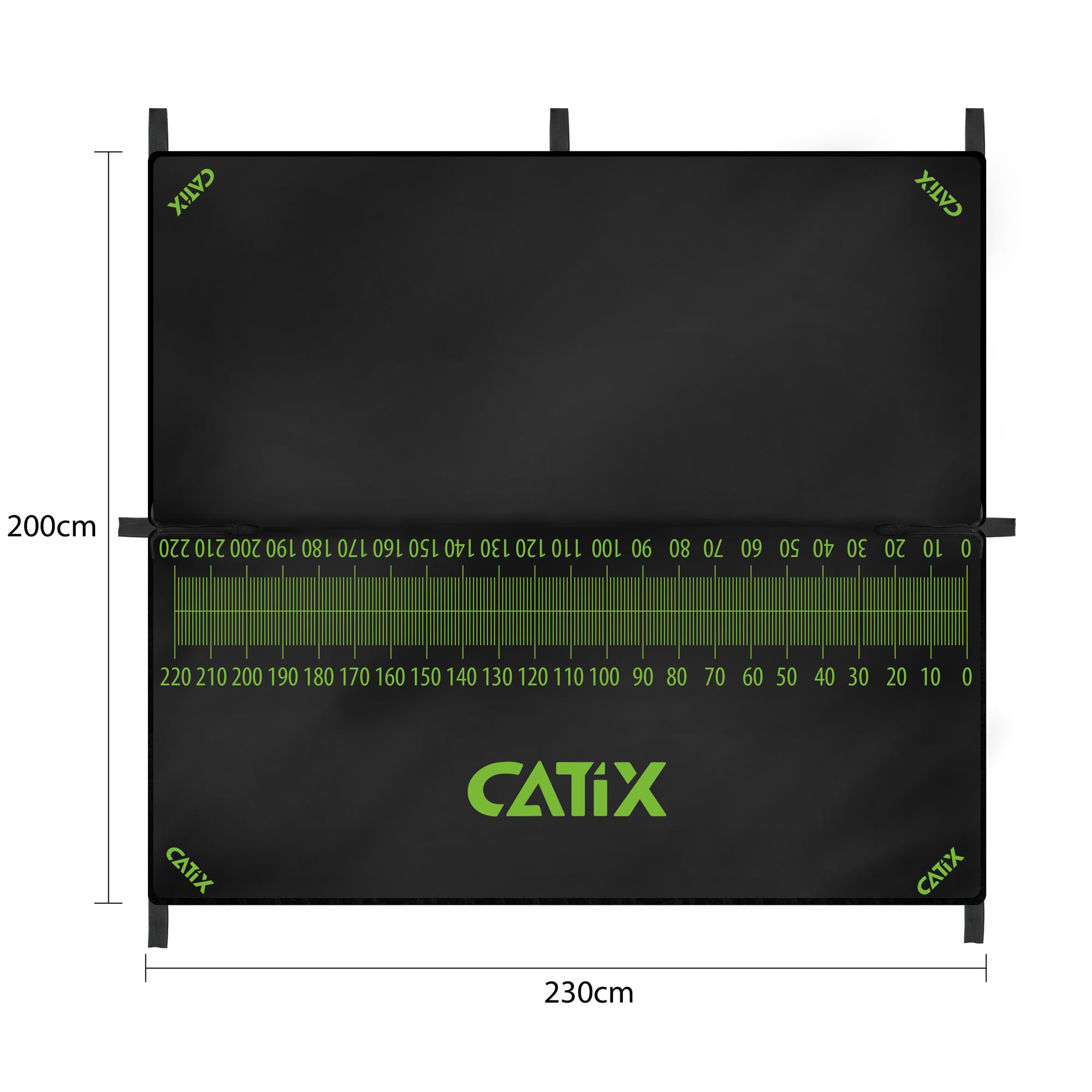 CATIX Unhooking Measure Mat 230x200cm – XXL Waller-Abhakmatte mit Messskala – Robuste Unterlage für Welse – Schonendes Handling am Ufer & Boot – Schnelltrocknend – Fischschonend