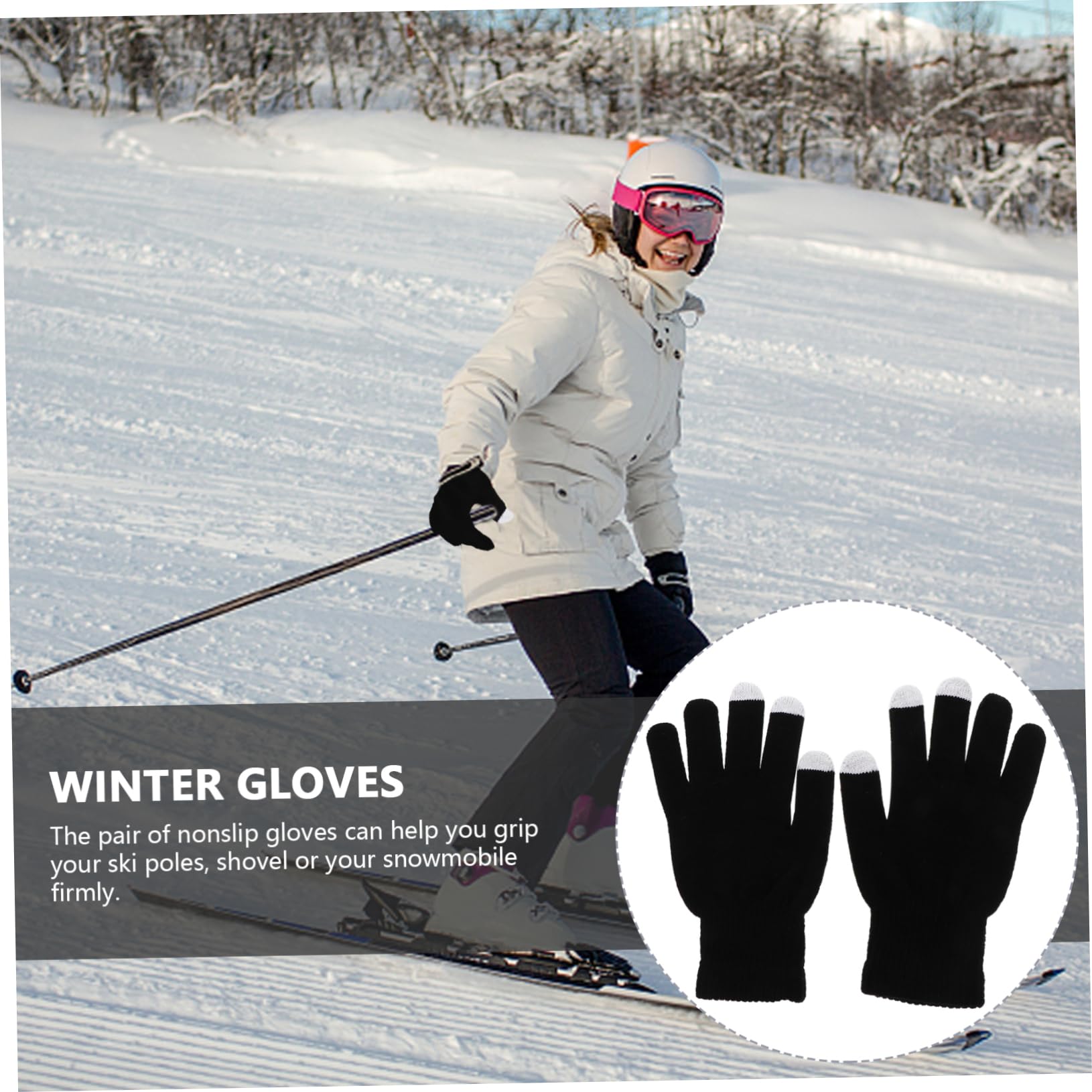 CALLARON Guanti Touch Screen Caldo Touchscreen Nero Schermo Ciclismo Cavalcare Termico Guanti Caldi Guanti Sportivi All'aperto Guanti Antivento Guanti Da Clima Freddo Maglieria