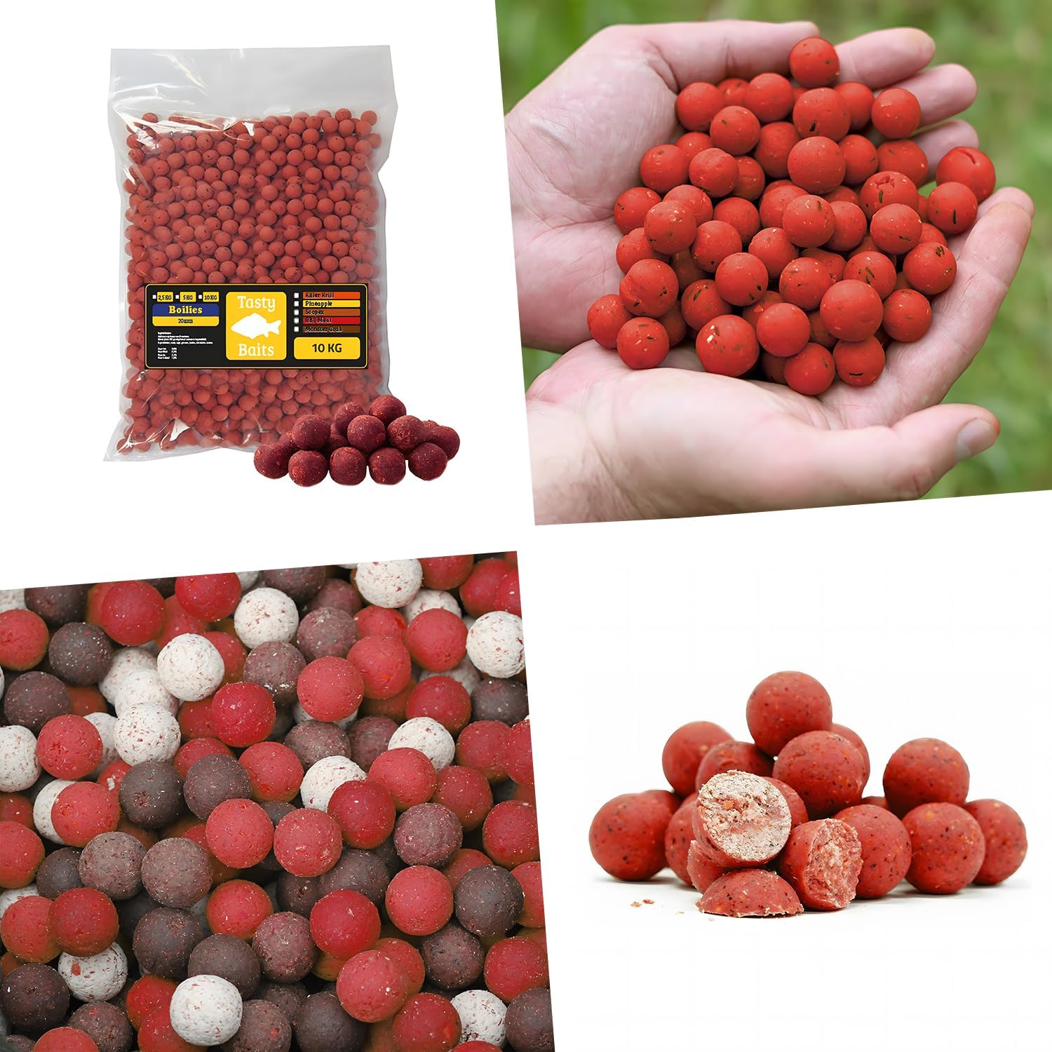 Tasty Baits Boilies - 20mm - Borsa da 10kg - irresistibile per Carpe - Adatta a Qualsiasi Acqua - Ideale per sessioni Lunghe e Breve!