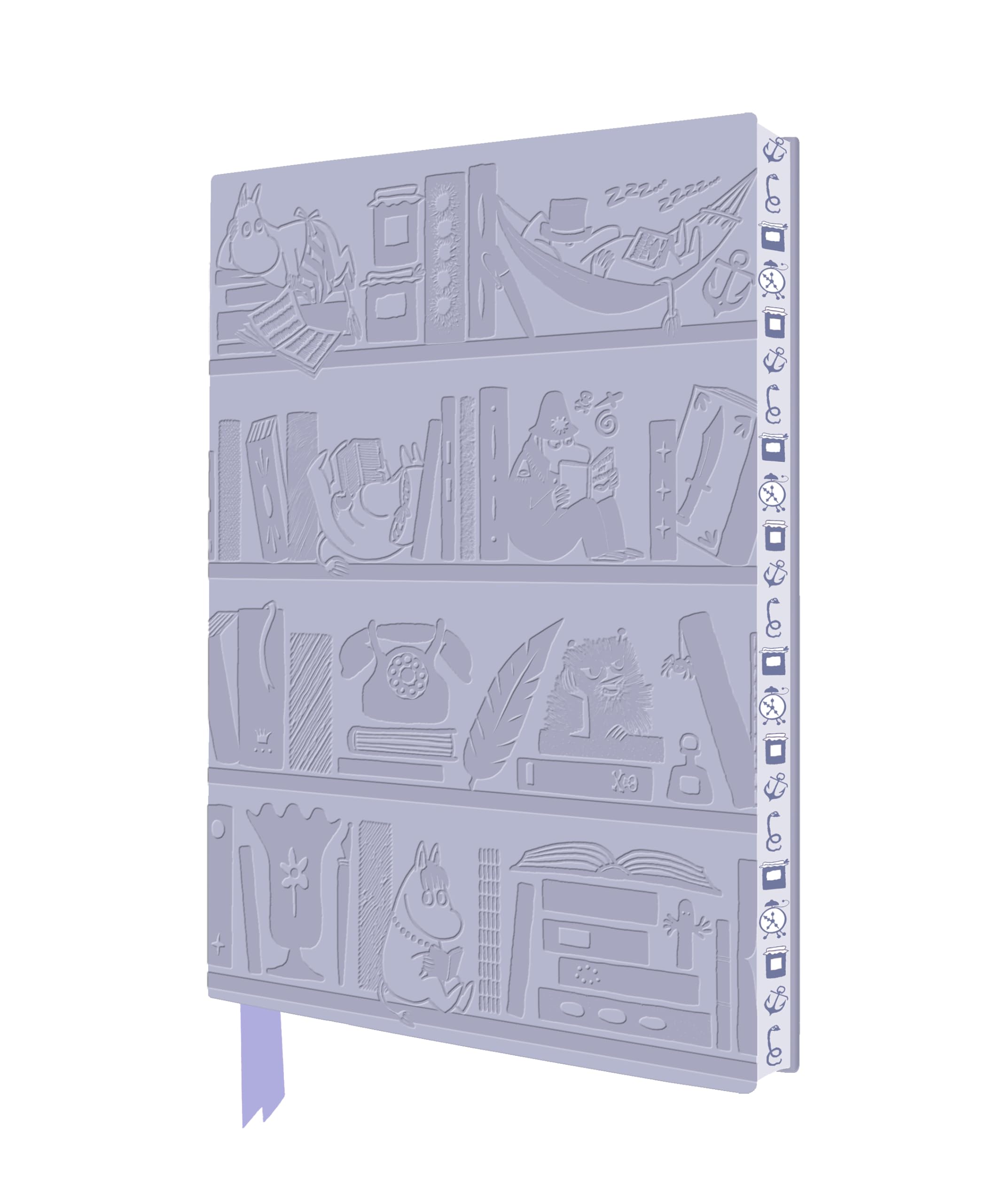 Moomin Bookshelves Artisan Art Notebook (Flame Tree Journals): Unser hochwertiges, liniertes Blankbook mit Softcovereinband aus Kunstleder mit ... künstlerisch gestaltetem Buchschnitt