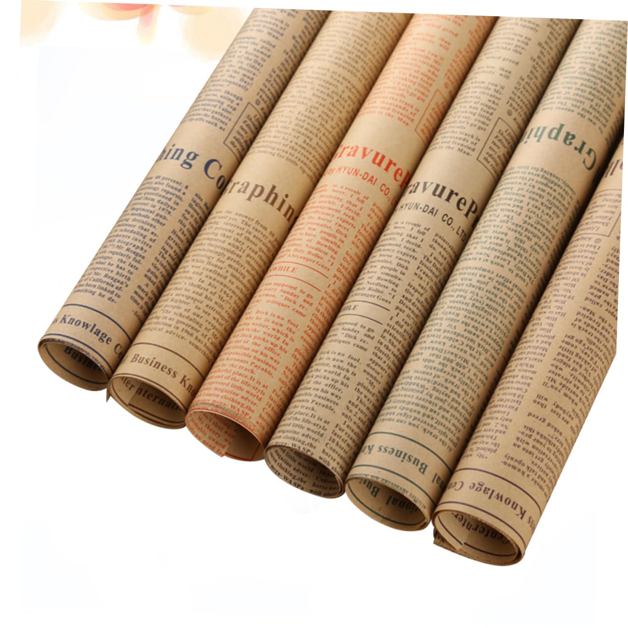 Carta da Regalo Vintage in Carta Kraft 51x75cm 50 Fogli | Design Giornale Inglese, per Fiori e Bouquet, per Ispirazioni Artistiche e Progetti DIY Stile Casuale