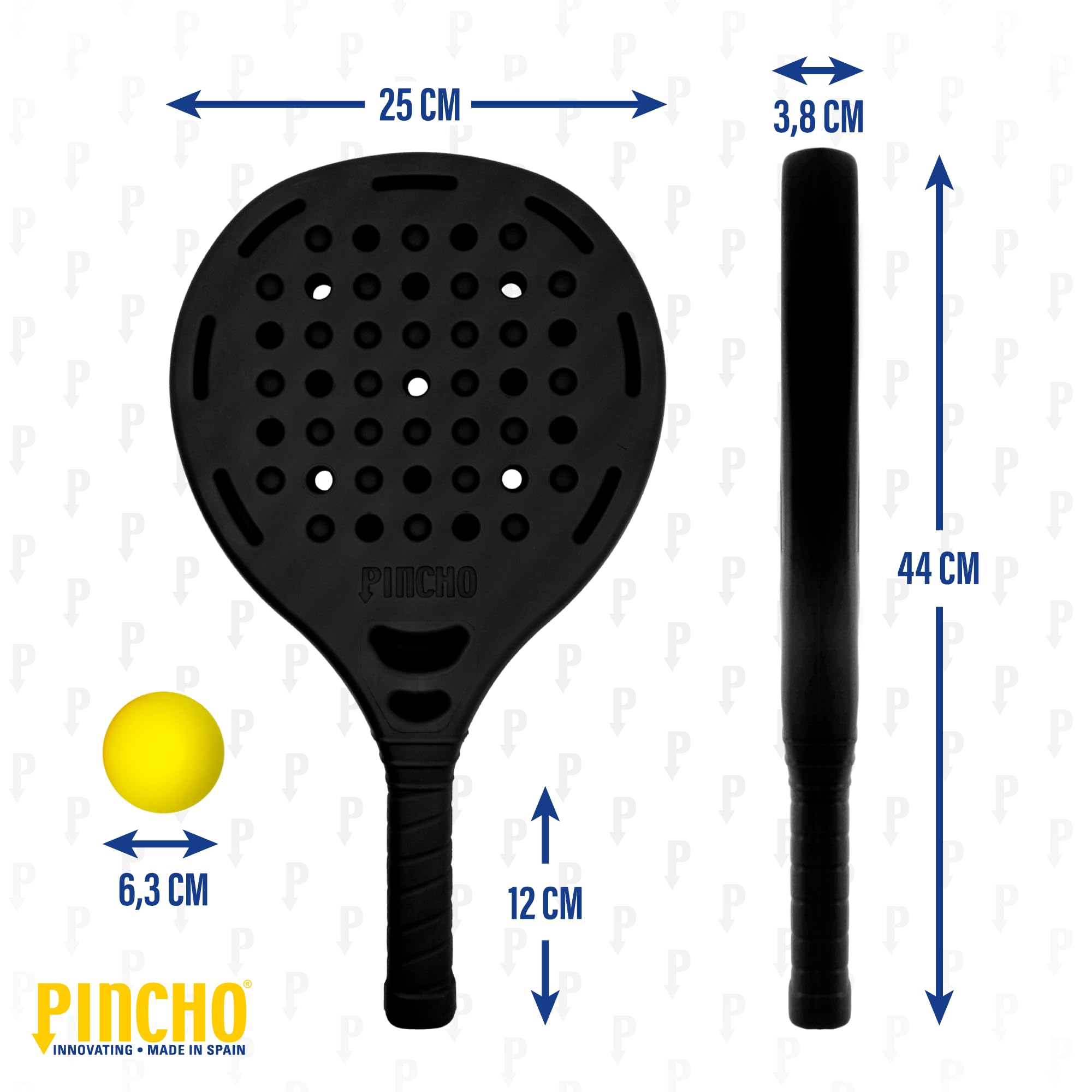 Pincho Raquettes de Padel de Plage, Style Badminton, Pickleball, Plage, Tennis, Raquettes de Plage, 2 Raquettes + 3 balles EVA, imperméable à l'eau