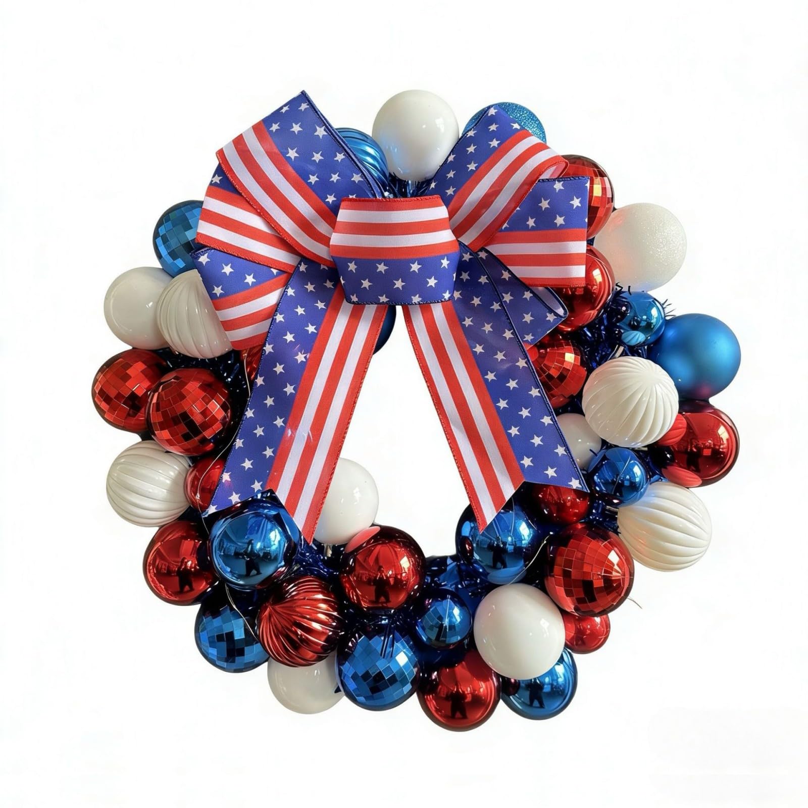 ZEPFJHE Independence Day Wreath Decoration for Door Wall and Party Celebration Holiday Decorating Supplies Independence Day Wreath