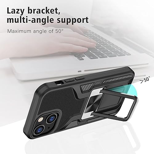 Miniatura 7 de LMDAMZ Funda resistente para iPhone 13 Mini anticaídas, resistente grado militar, a prueba de golpes, doble protección (TPU+PC), funda magnética