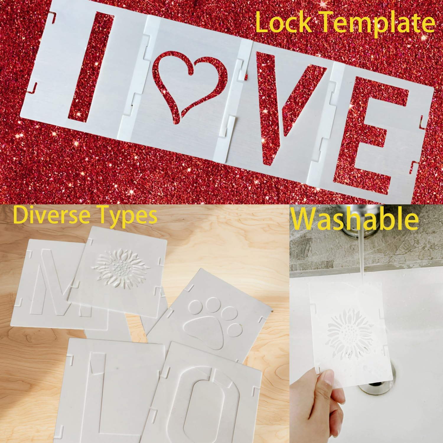 40 Pcs 2 Inch Letter Stencils Numbers Craft Stencils,Reusable Alphabet Templates for Painting on Wood Wall, Fabric Wood, Wall - Image 2