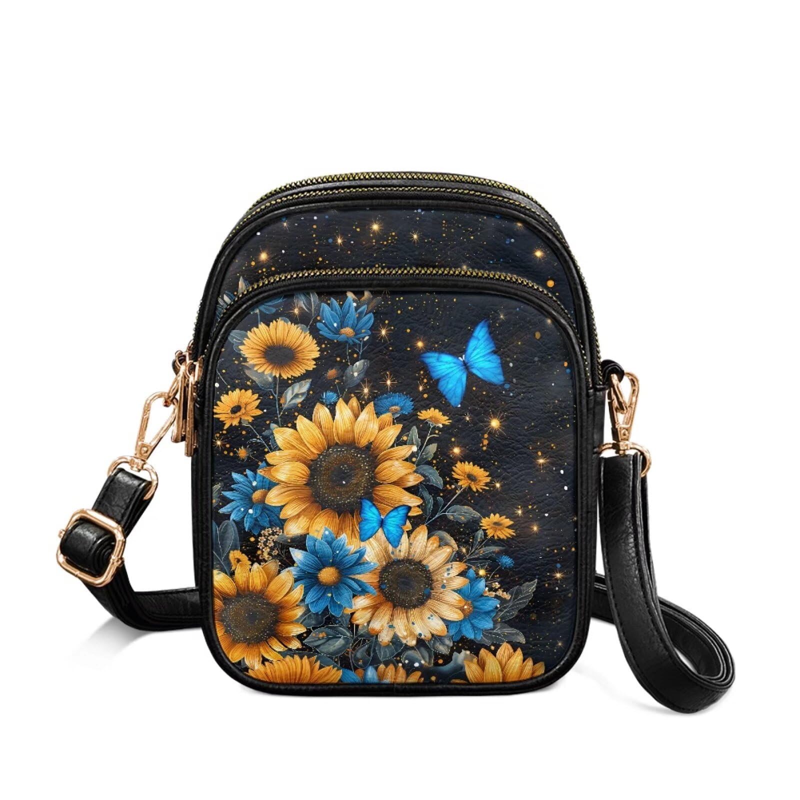 TSOVTHRID Leather Crossbody Bags for Women Crossbody Cell Phone Purse Wallet Sling Bag Shoulder Strap Lightweight Satchel