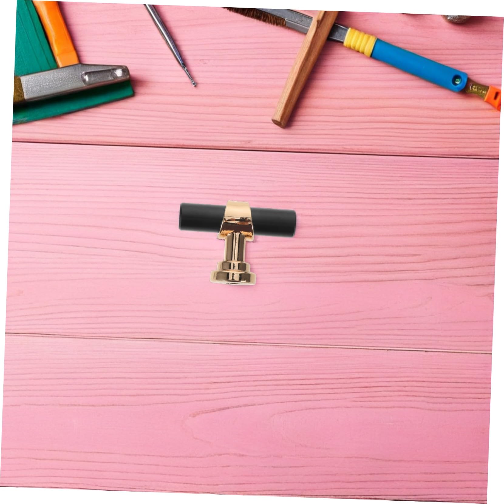 WOONEKY 10 Stück Teiliges Schrankgriffe Küchenschrankknöpfe Schwarz-gold Modern Minimalistisch Kratzfest Ergonomisch Komfortabel Für Kommode und Kleiderschrank