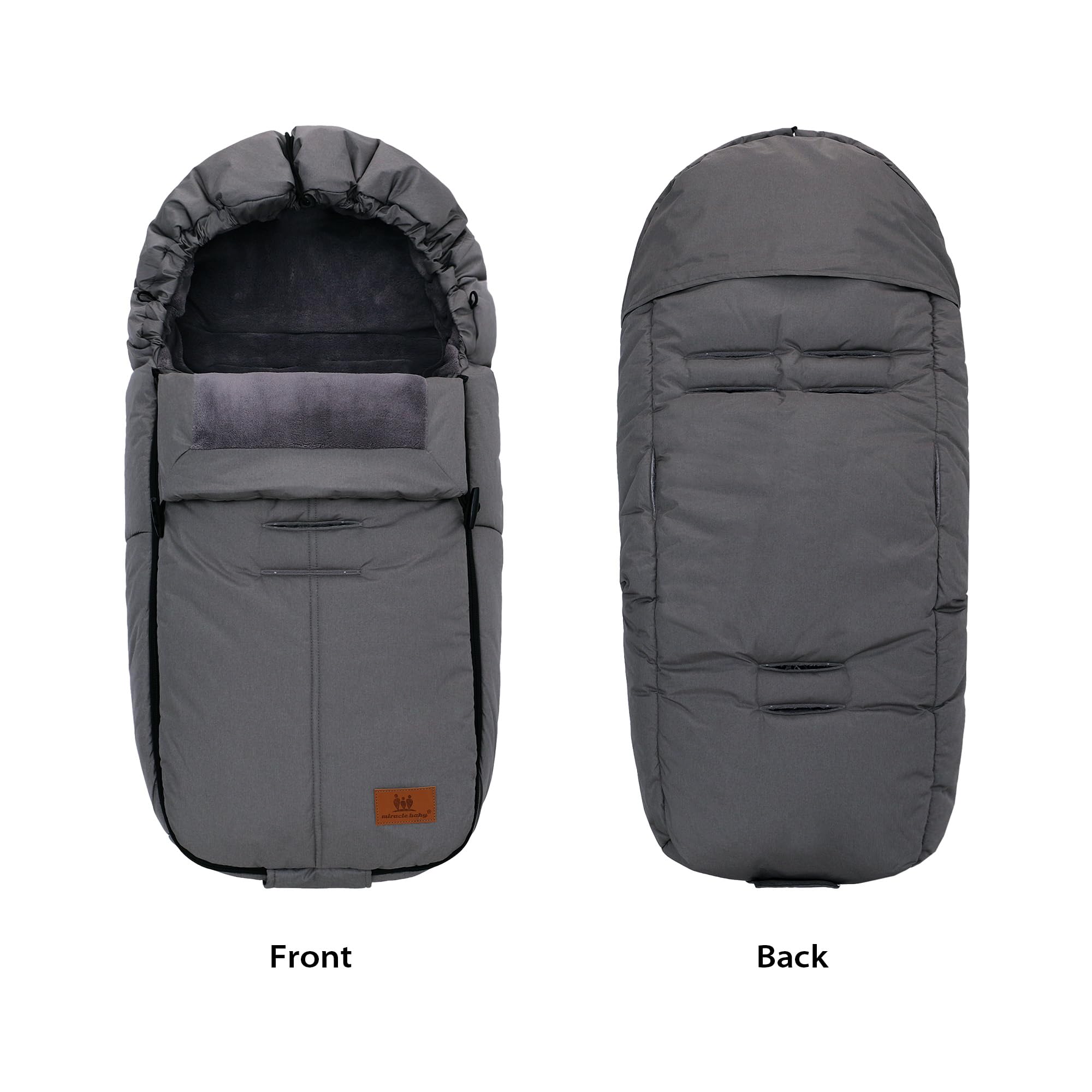 Chanceliere Universelle pour Poussette Imperméable et Coupe-Vent Couverture pour Poussette Sac de Couchage Bébé Hiver Accessoire Poussette (Gris)