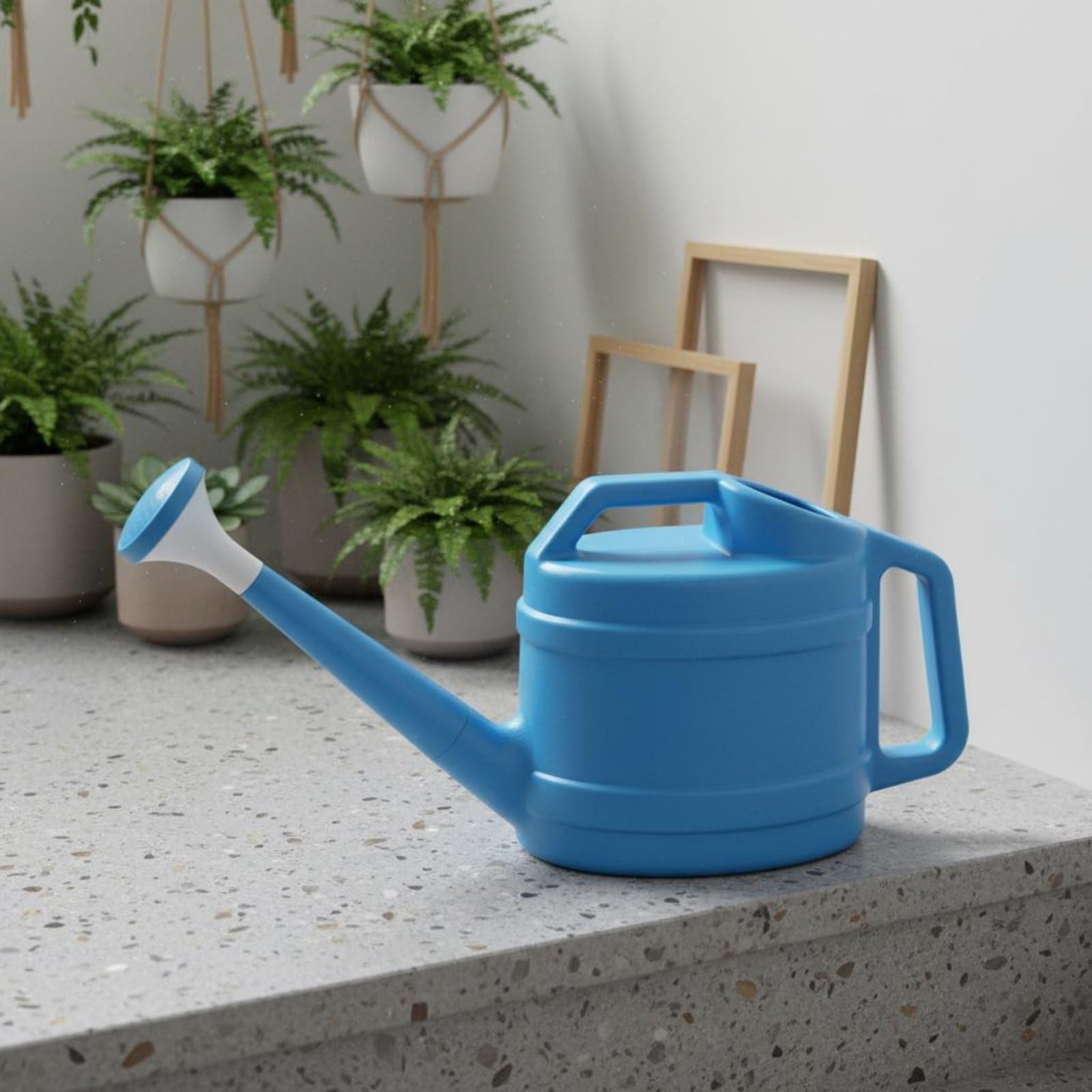 Qianly Gießkanne Langer Auslauf Plastik-Gießkanne große Kapazität Blumengießkanne für Hobbygärtner, Balkon, Zimmerpflanzen, Garten, Grün, 10L