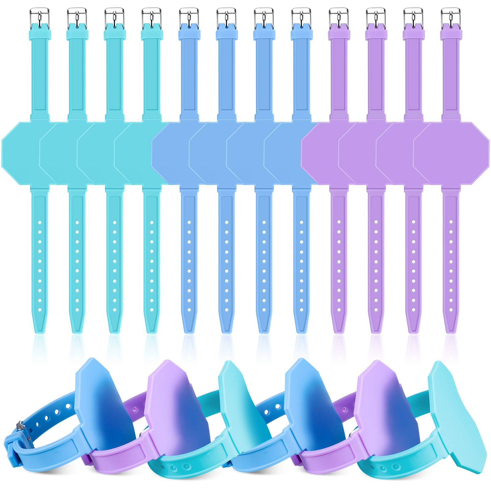 9 Pcs Silicone Memo Wrist Band Wearable Nurse Notepad in Watch Shape Reusable Erasable to Do List Silicone Wrist Band for Veterinarian Nurse Gift, Turquoise, Lilac, Blue