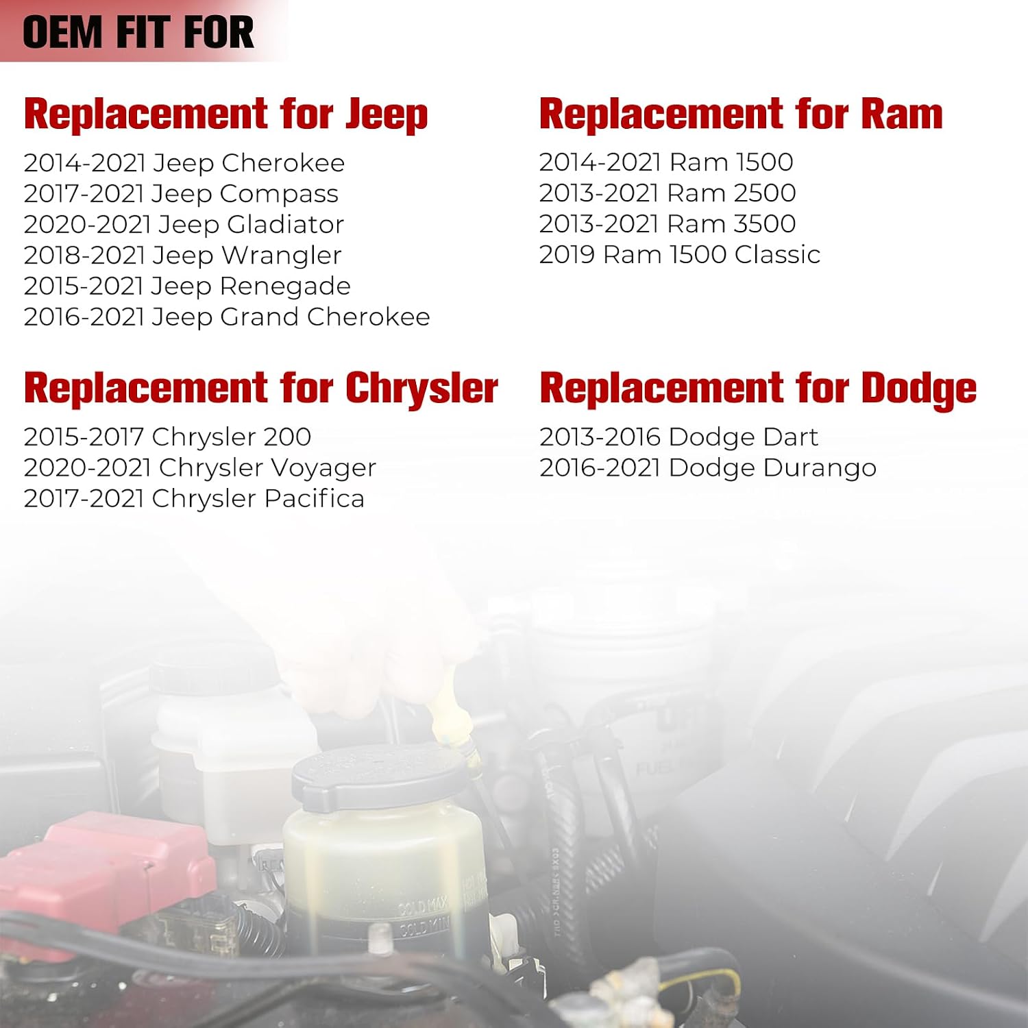Radiator Cap for 2013-2021 Chrysler Dodge Jeep Ram Fit for Chrysler 200 Pacifica Voyager Dodge Dart Durango Jeep Cherokee Compass Wrangler Gladiator Renegade Grand Cherokee 68442532AA 68249136AA
