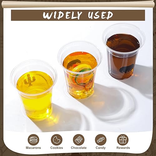Miniatura 4 de Roowest Juego de 120 vasos desechables de plástico de 12 onzas con tapas y pajitas para niños y niñas, mago para Halloween, cumpleaños, bebidas