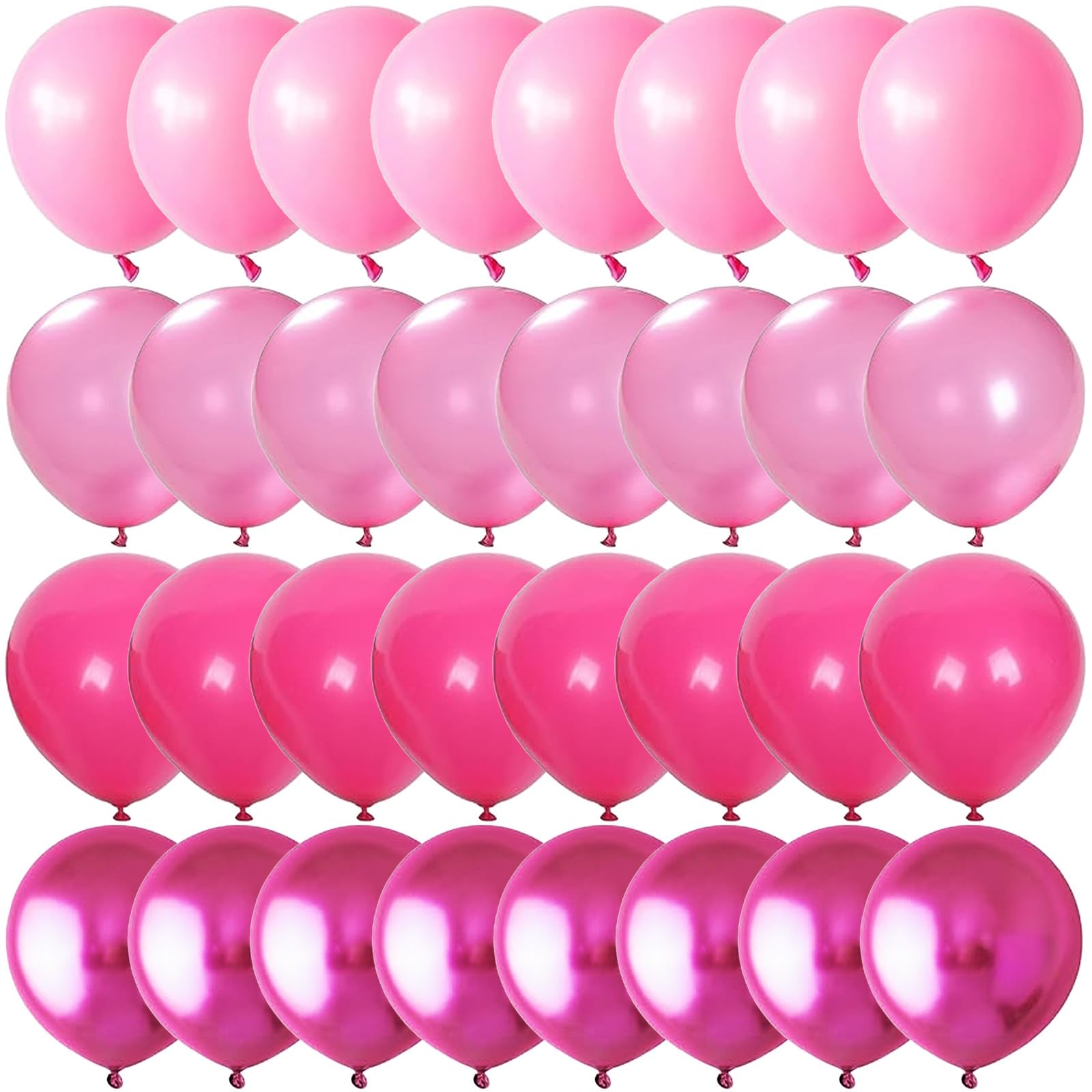 Pink Balloons, 55 PCS 12 Inch Hot Pink Metallic Balloon Set, Baby Rosa Chrome Rosa Balloons, Princess Party Decorations for Girls women Birthday