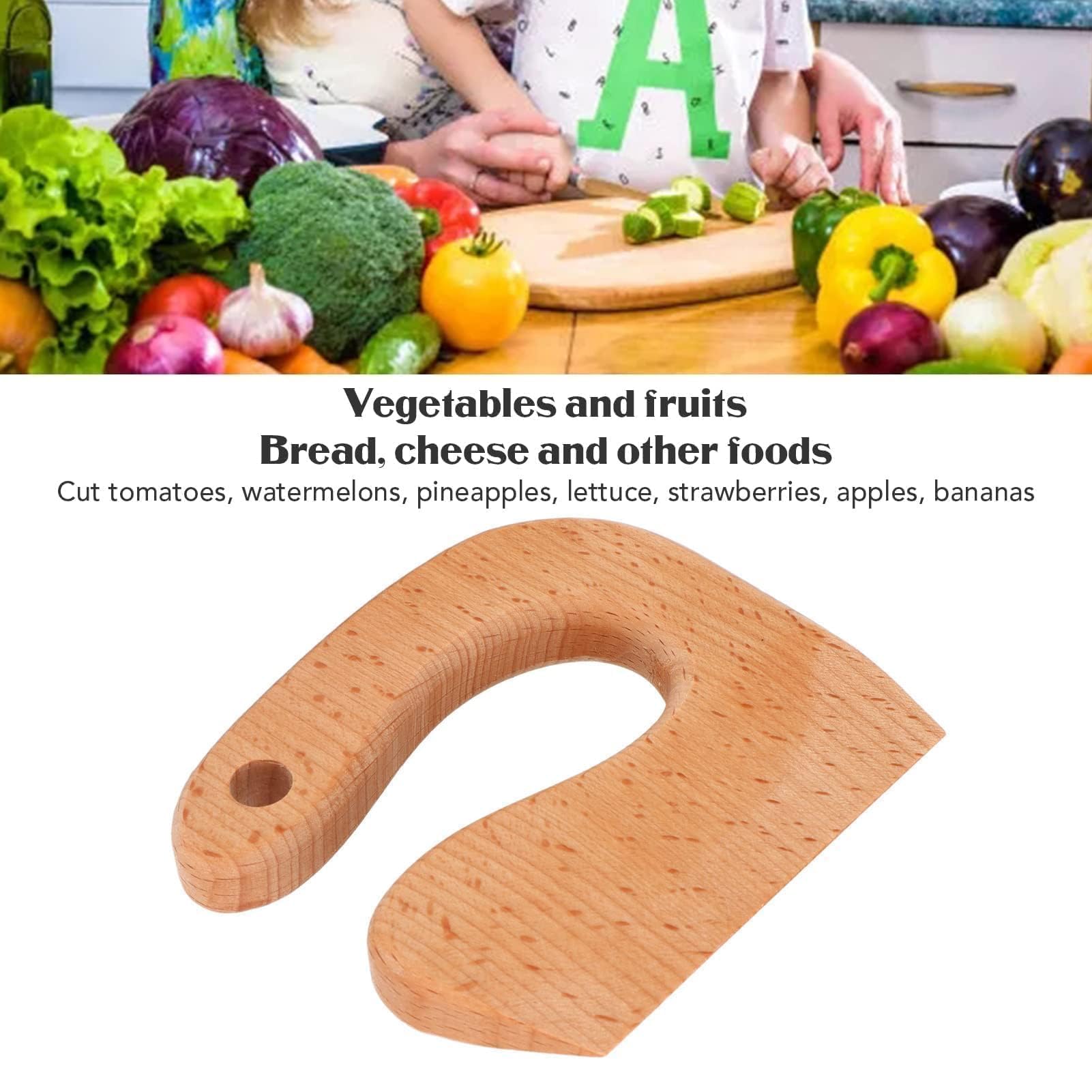 VBESTLIFE Cuchillo de madera para niños, cuchillo de frutas y verduras, cuchillo de madera para niños, cuchillo de madera, juguete (#1)