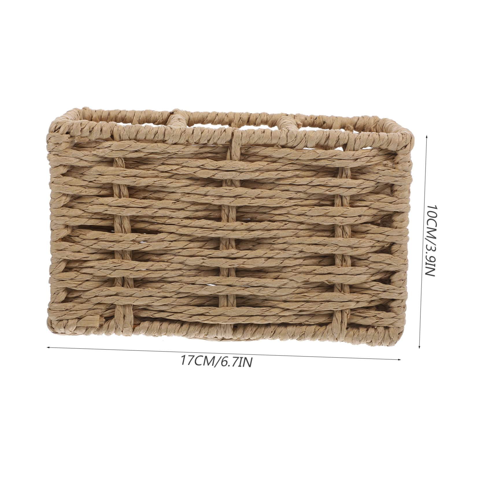 POPETPOP Cesta de Cubiertos y Utensilios de Cocina de Cuerda de Papel Beige Gran Capacidad Organizador para Cucharas, Espátulas y Cucharones para Cocina