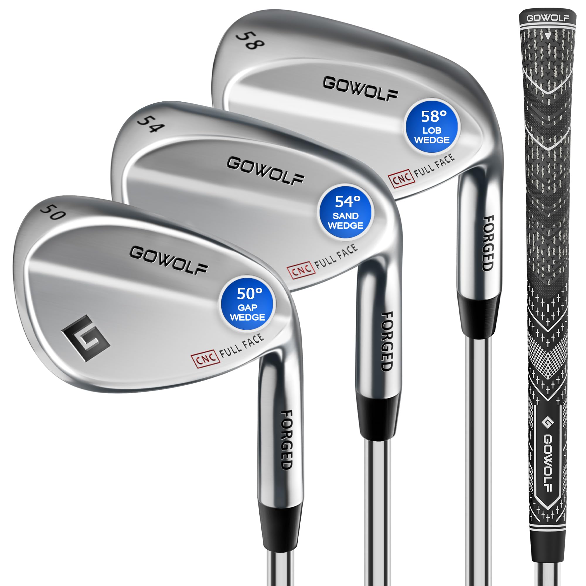 Gowolf Golf Wedges 50, 54, 58 Sets Right Hand, Forged Full Face