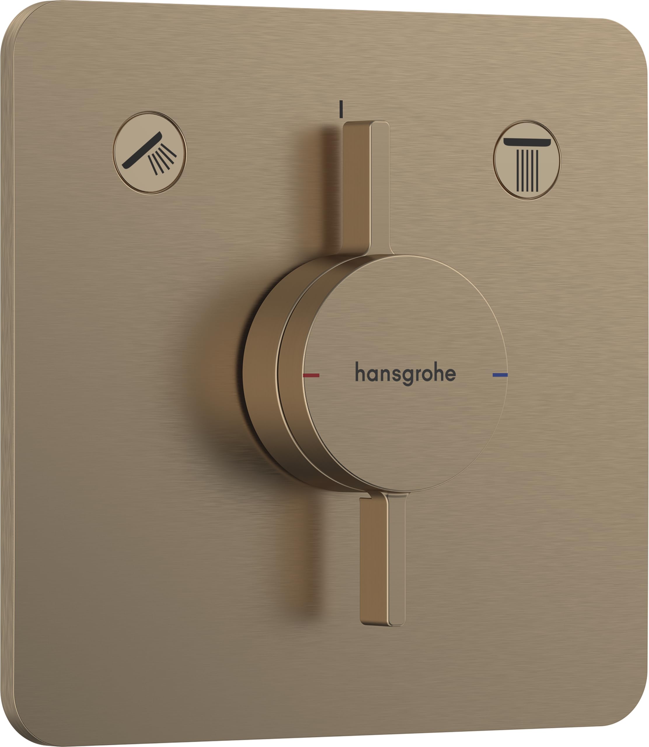 hansgrohe DuoTurn Q - Rubinetto per doccia incasso per 2 utenze, Miscelatore monocomando per iBox universal 2, bronzo spazzolato
