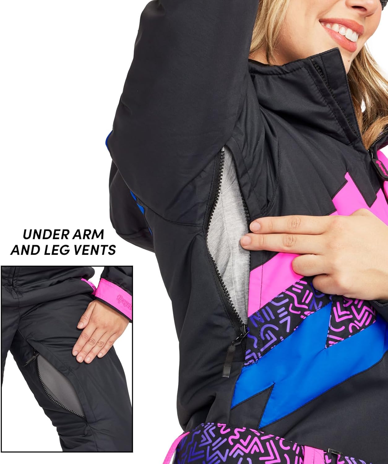 Tipsy Elves Snow Suits for Women - Retro Cute Women’s Insulated Ski Suit - Warm Waterproof Winter One Piece Outfit - Image 4