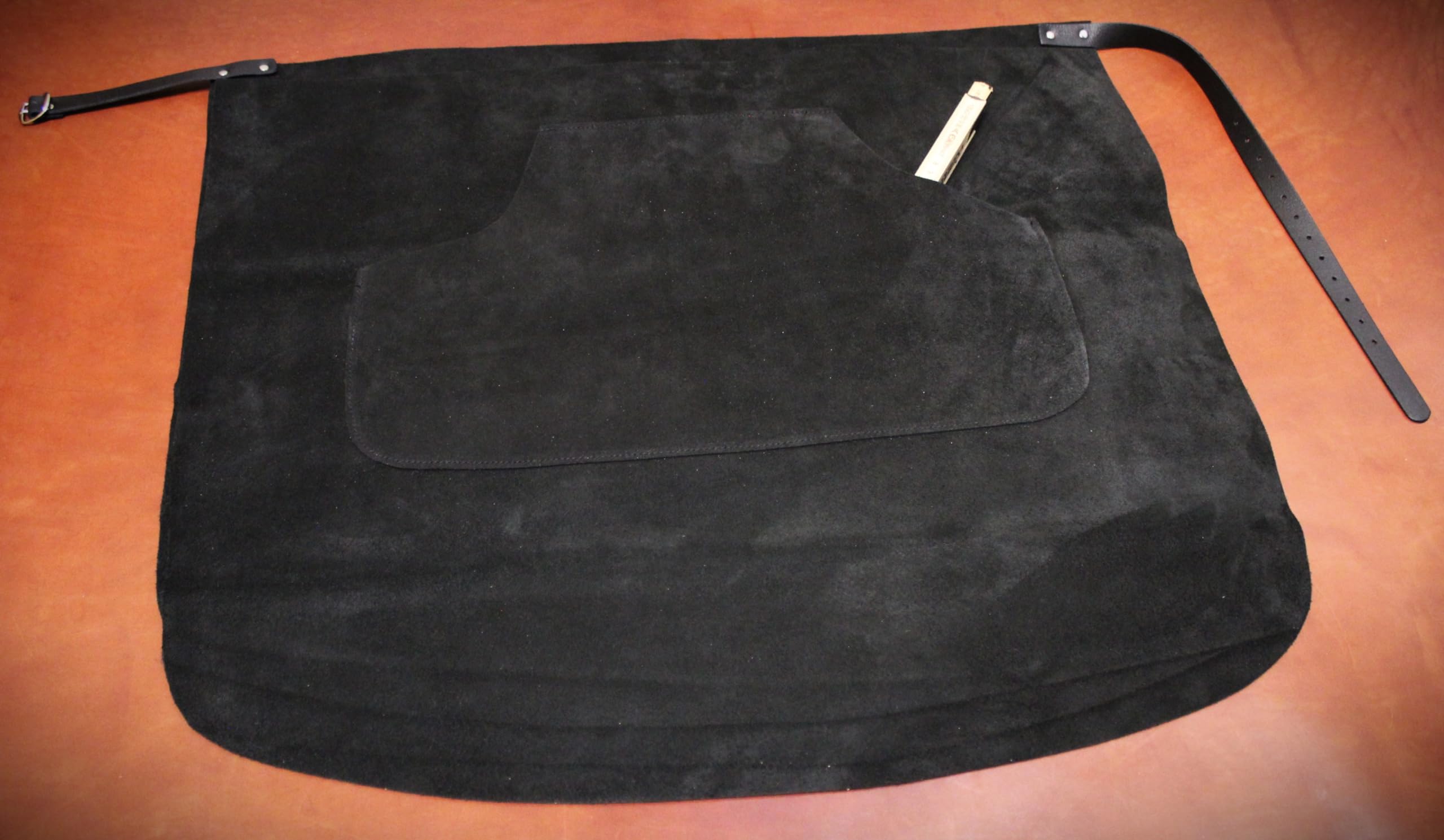 Tablier en cuir extra résistant | Tablier à ceinture, tablier de hanche, tablier en cuir | Cuir velours solide comme tablier de soudure, tablier forgé, tablier de menuisier, avec et