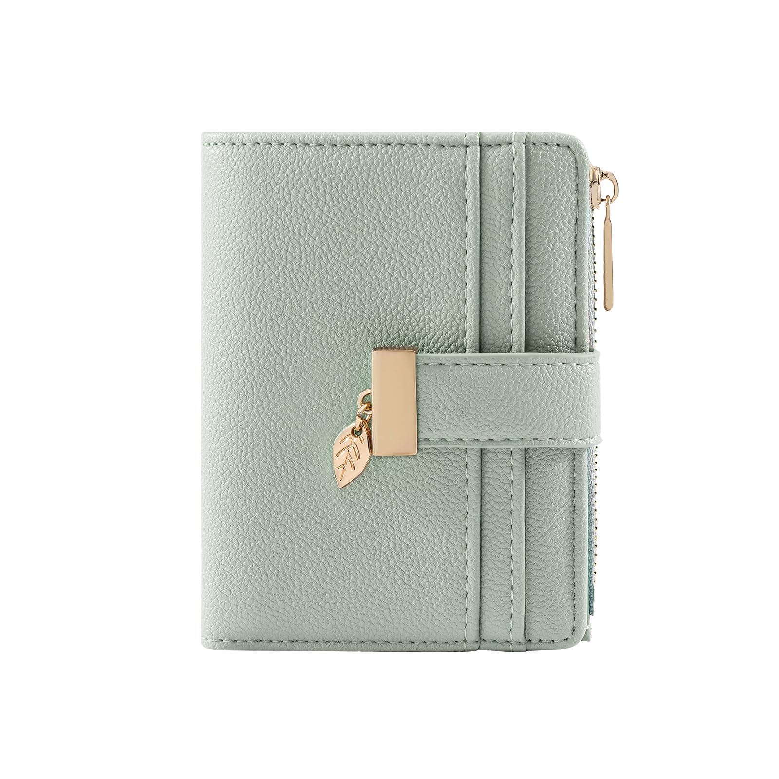 Pomelo Best Small Wallet Women RFID Blocking Bifold Soft Leather Card Holder with ID Window Zipper Coin Pocket