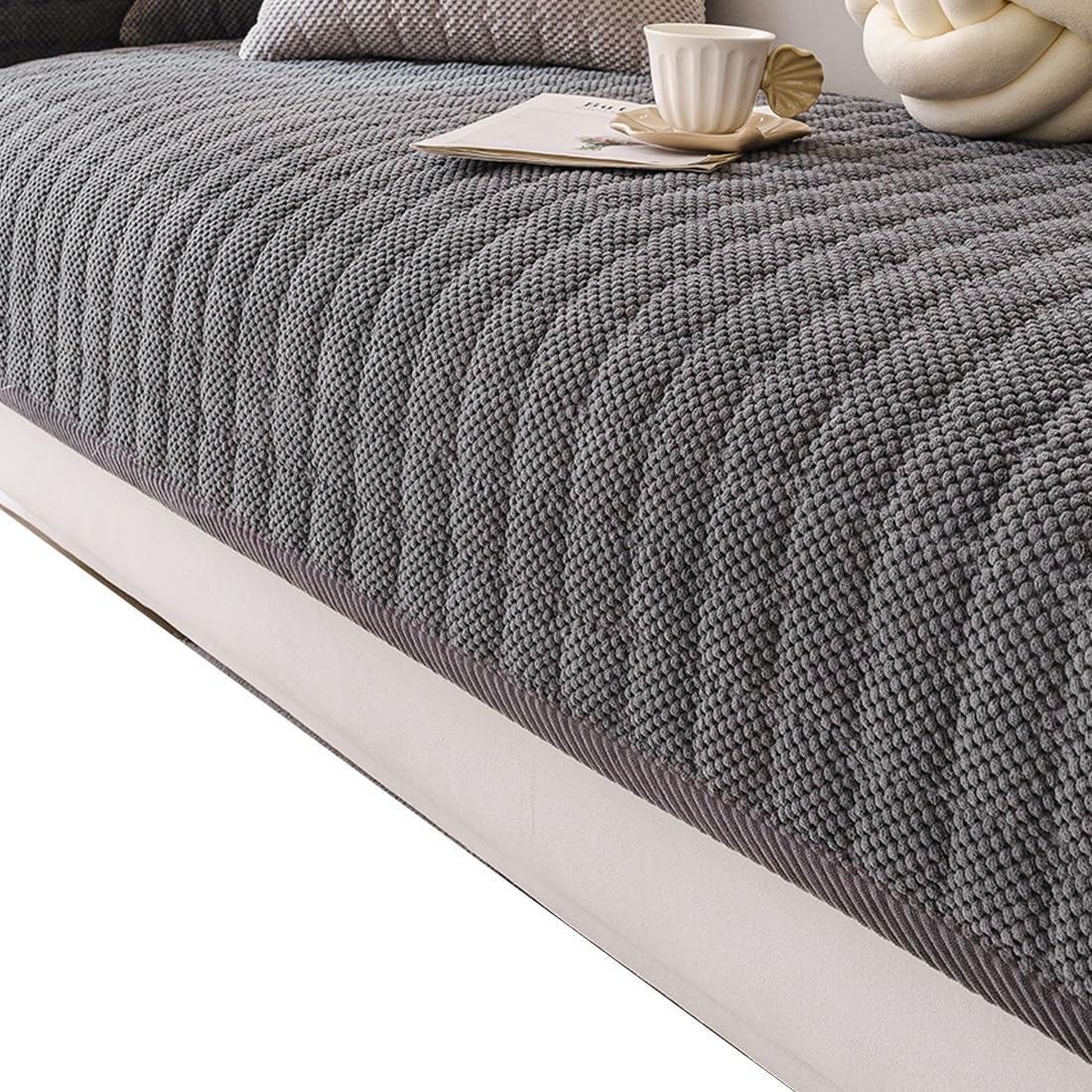 Housse de canapé lavable en machine tapis protège-canapé animaux de compagnie gris