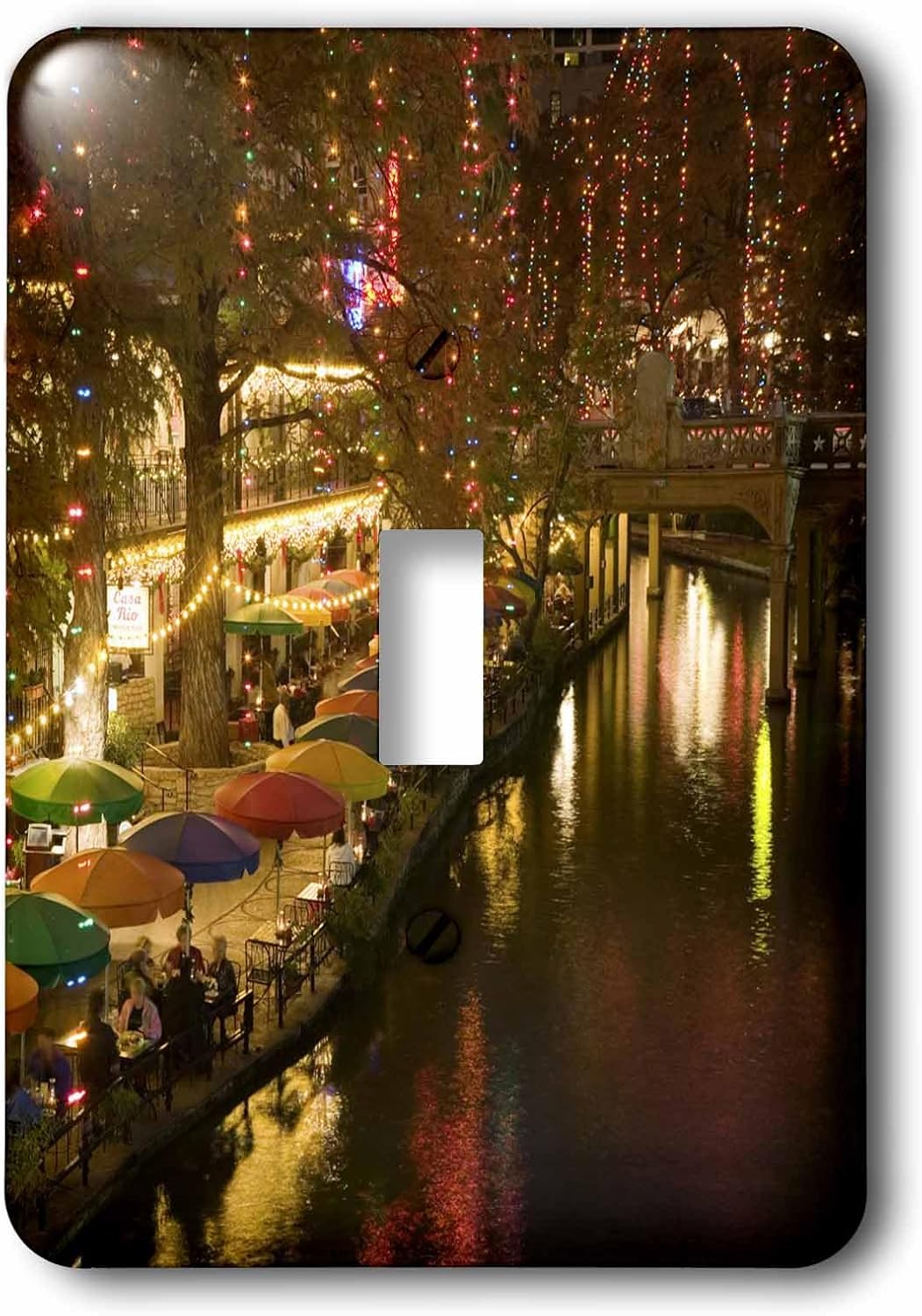 3dRose lsp_94613_1 Usa, Texas, San Antonio Riverwalk Area / Evening Us44 Wbi0260 Walter Bibikow Single Toggle Switch
