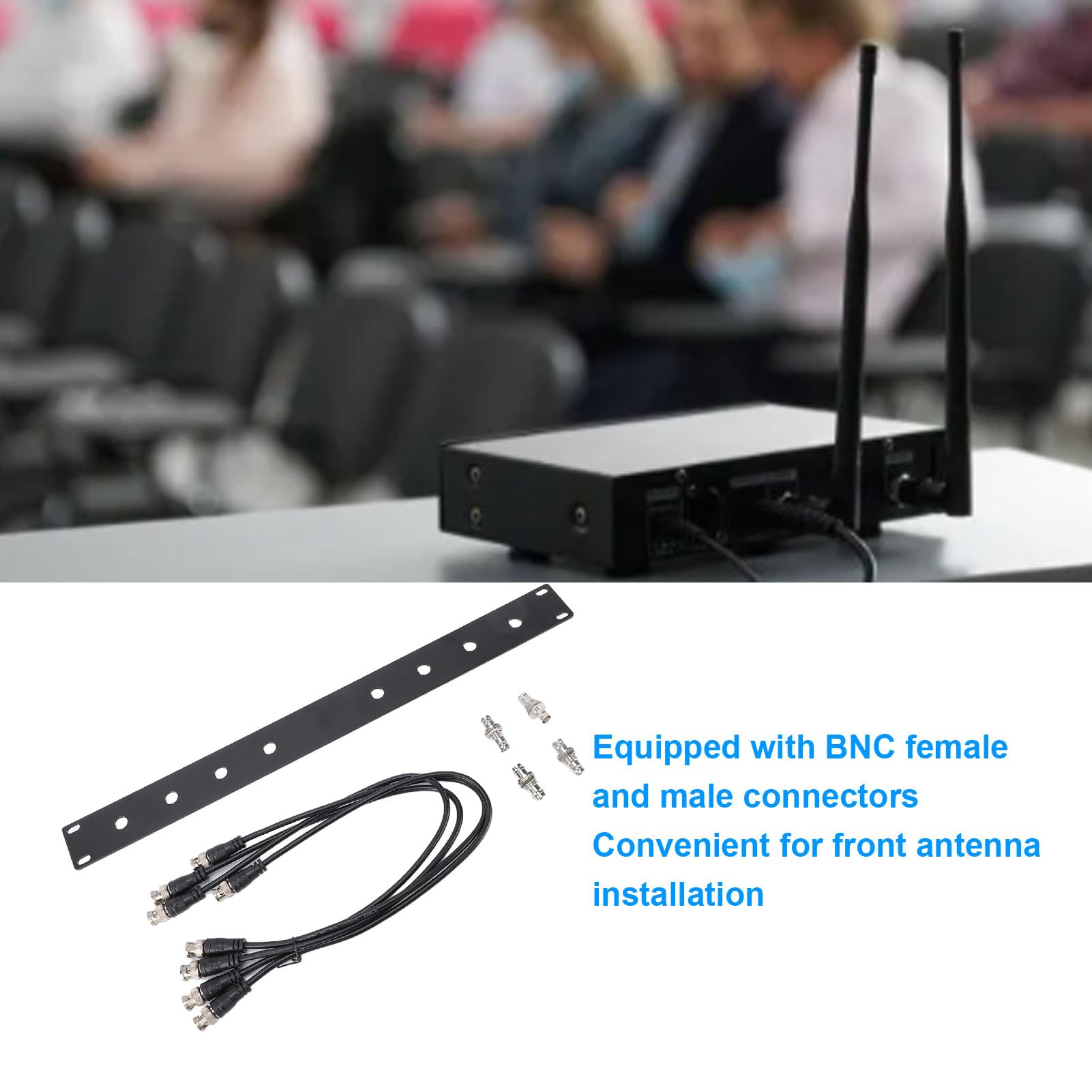 Kit de Antena BNC, Cuatro Cables de Extensión de 19 Pulgadas, Panel de Montaje Frontal 1U, Kit de Montaje en Bastidor de Antena, para Inalámbrico SLX, SLX2, PGX2, SPGX24