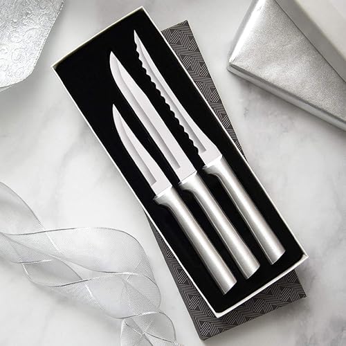 Miniatura 2 de RADA Cooking Essentials - Juego de 3 piezas con mango de plata con afilador de cuchillos