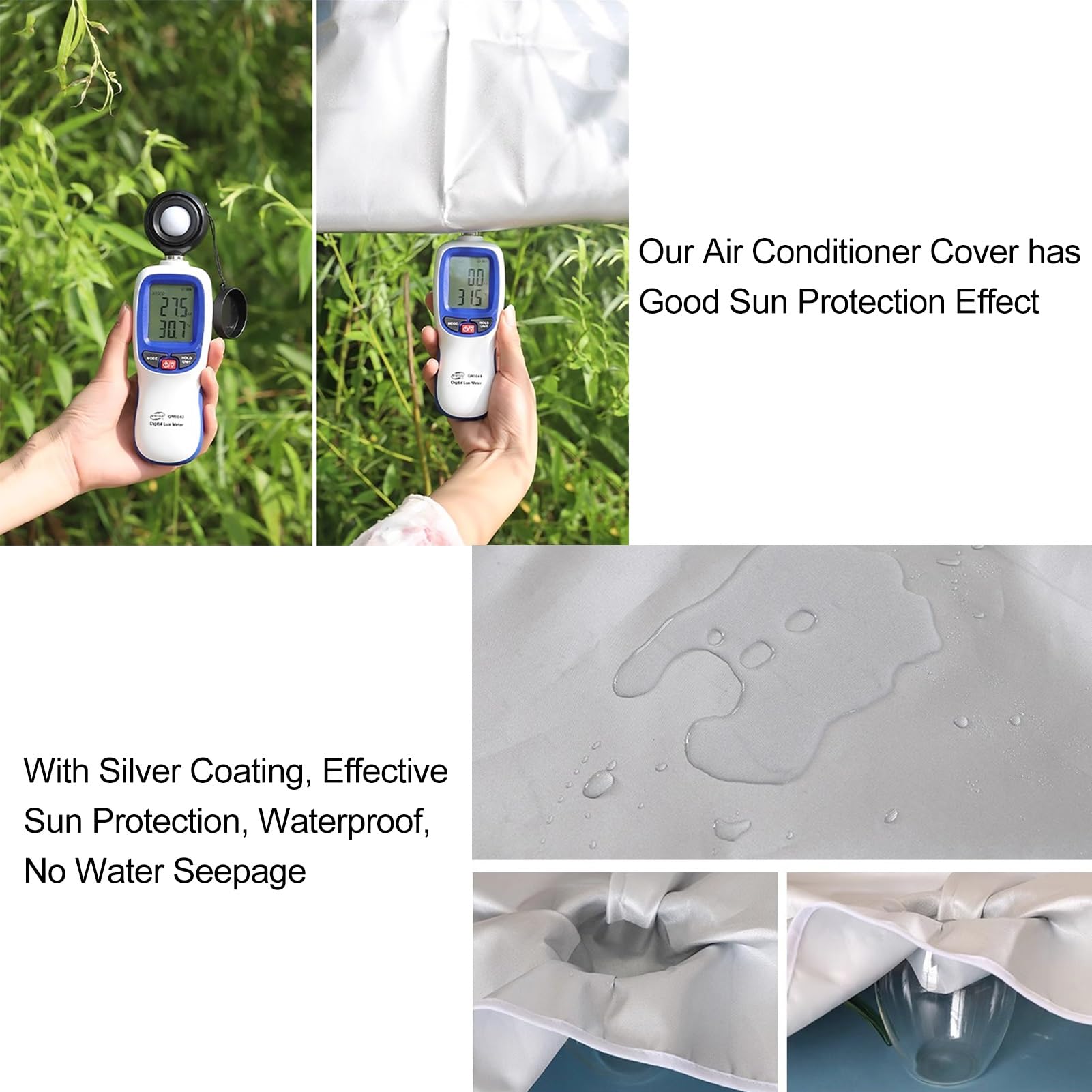 Funda Aire Acondicionado Exterior Cubre Aire Acondicionado Exterior Protector Aire Acondicionado Exterior, Tela Oxford Impermeable a Prueba de Sol (Size : 98x38x135cm)