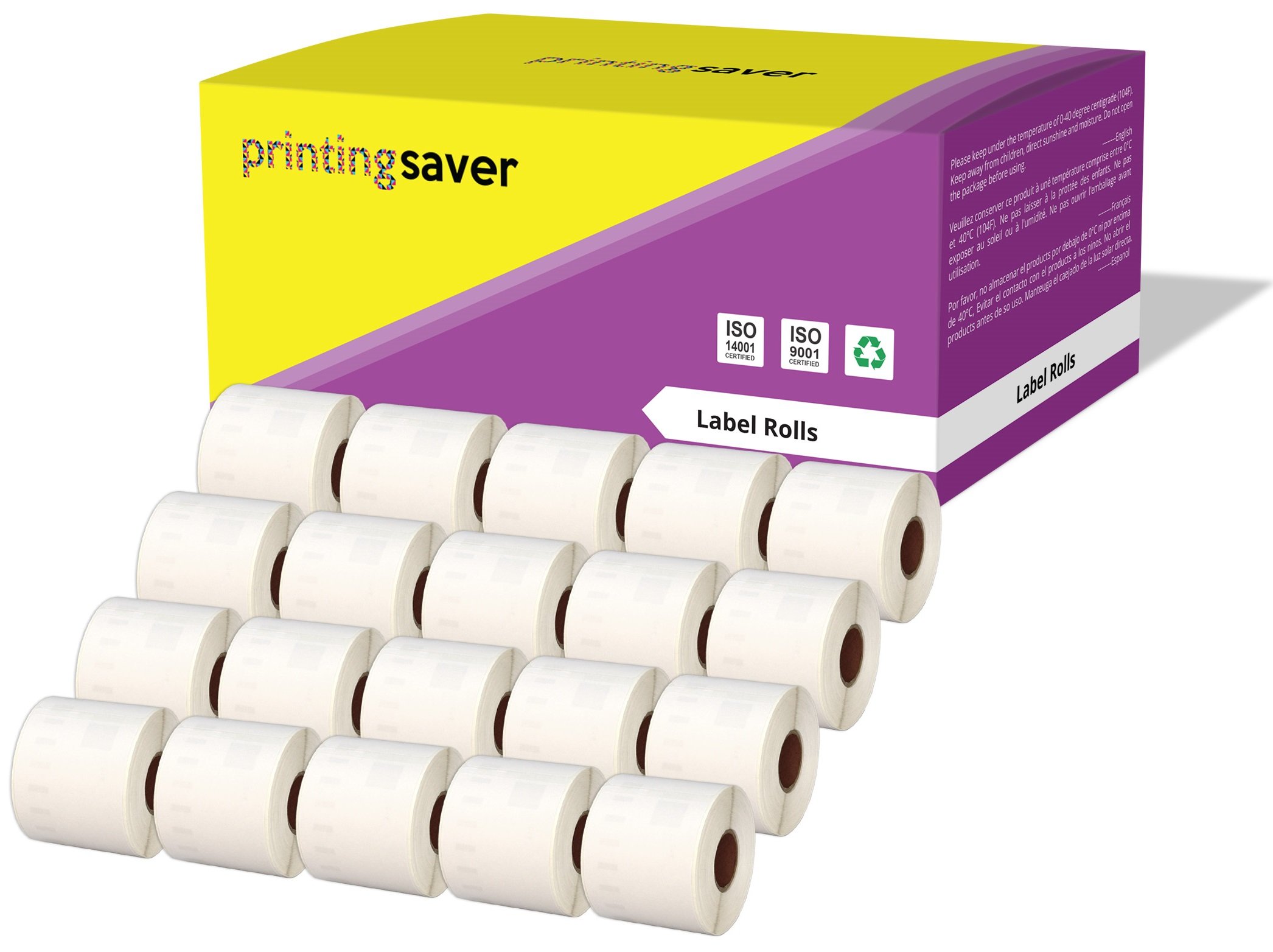 Printing Saver 20x 99014 54 x 101 mm Rollos de Etiquetas adhesivas (220 Etiquetas por Rollo) compatibles para Dymo LabelWriter 310 320 330 4XL 400 450 Turbo/Twin Turbo/Duo & Seiko SLP Impresoras