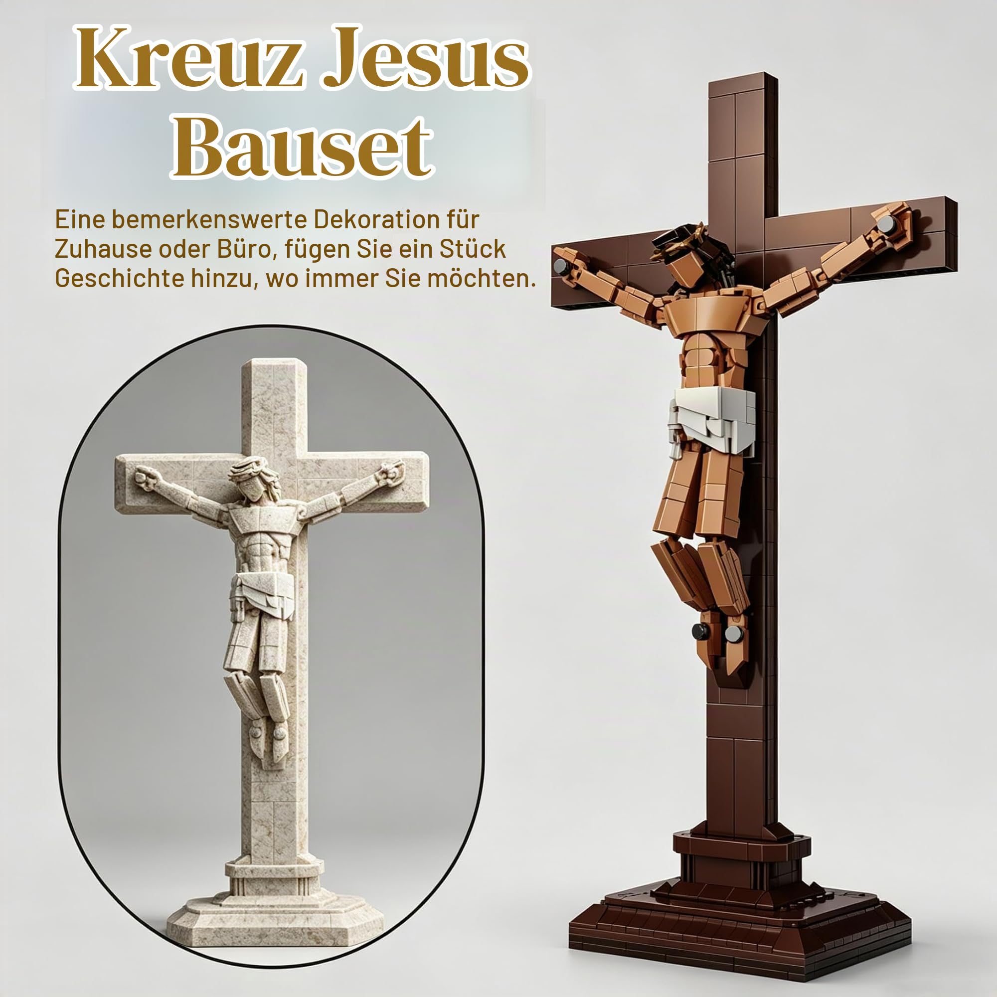 Jesus und Kreuz Bausteine, 588 Teile Jesus Figuren Klemmbausteine