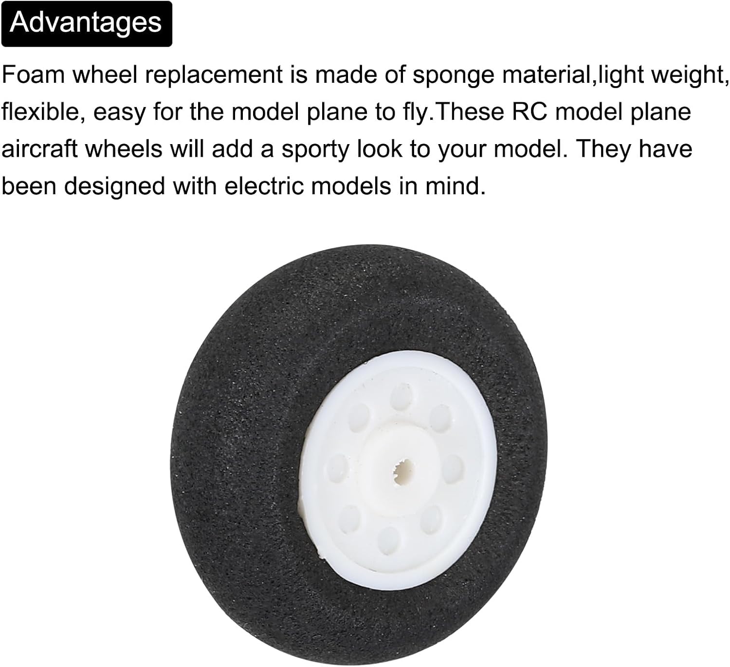 MECCANIXITY RC Airplane Wheels 25mm/0.98" Dia RC Airplane Aircraft Sponge Wheels RC Aircraft Foam Wheel Replacement for DIY RC Model Plane Aircraft RC Helicopter Pack of 8