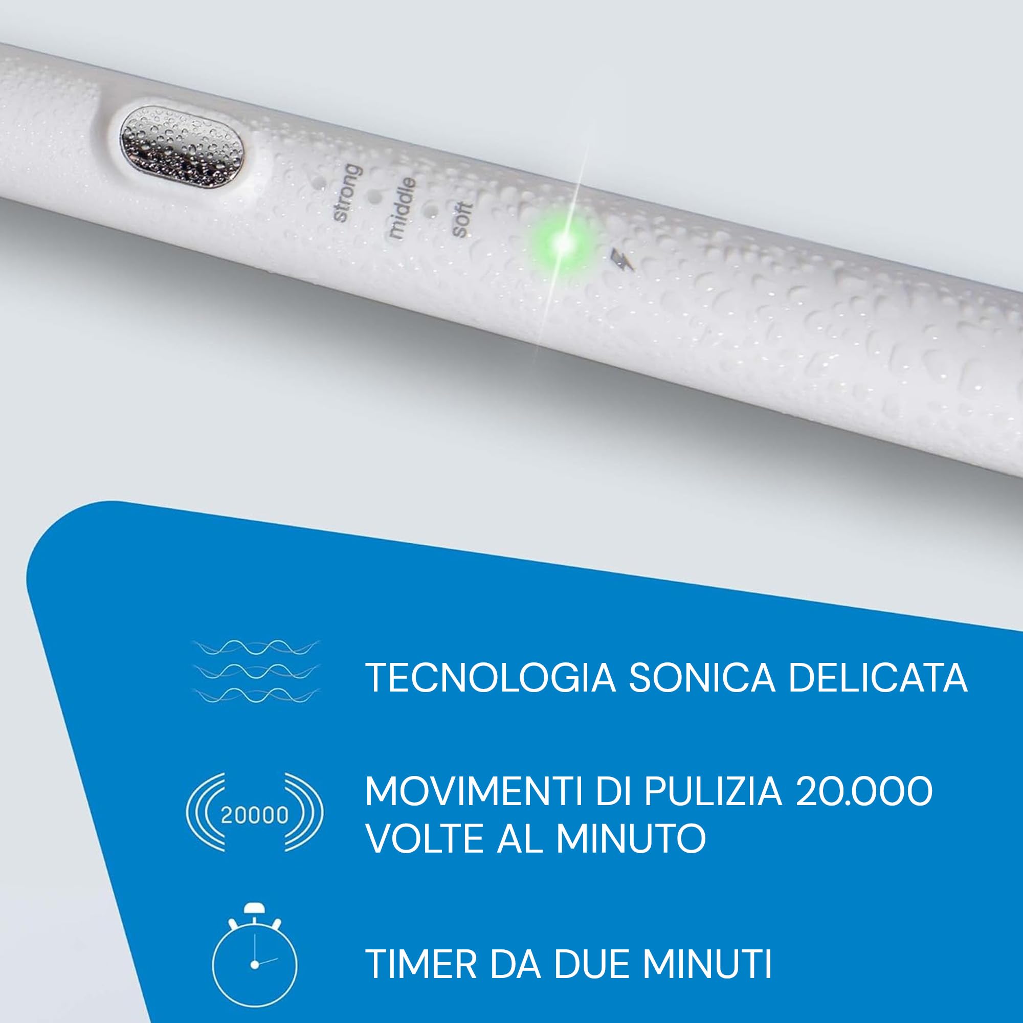 emmi-dent Sonic to go Spazzolino Elettrico sonico - 3 modalità di pulizia per la cura dei denti, adatto per viaggi e ufficio, fino a 25 giorni di durata della batteria - Spazzolino sonico da viaggio