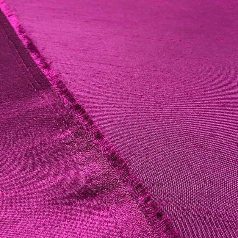 Tejido Dupion Shantung de seda cruda de lujo liso con respaldo de satén, teñido de 44 pulgadas (1 metro, Claret 1 888)