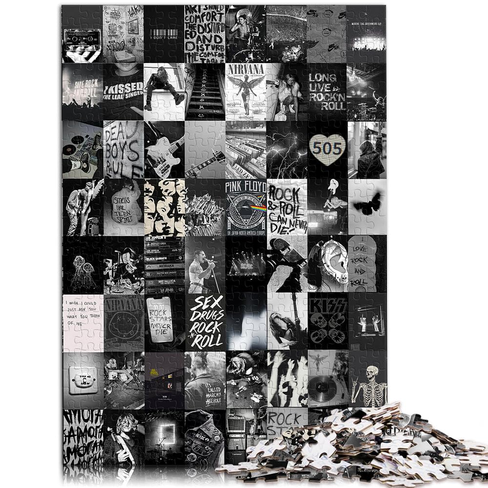 Puzzle Difficile pour Adultes 2000 pièces Collage de Style Noir et Blanc Fabriqué en Carton pour Les 14 Ans et Plus Jeu de Puzzle Offert en Cadeau à Toute la Famille。Taille：70x100cm/27.5x39.3pouce