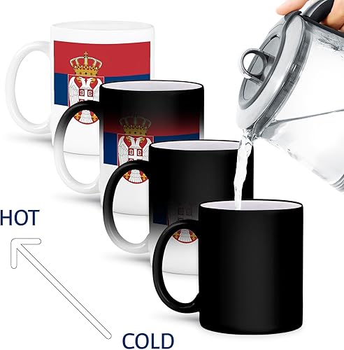 Miniatura 4 de 3dRose Bandera de Serbia - Taza doble, diseño de rayas azules y blancas serbias, 11 onzas, color rojo