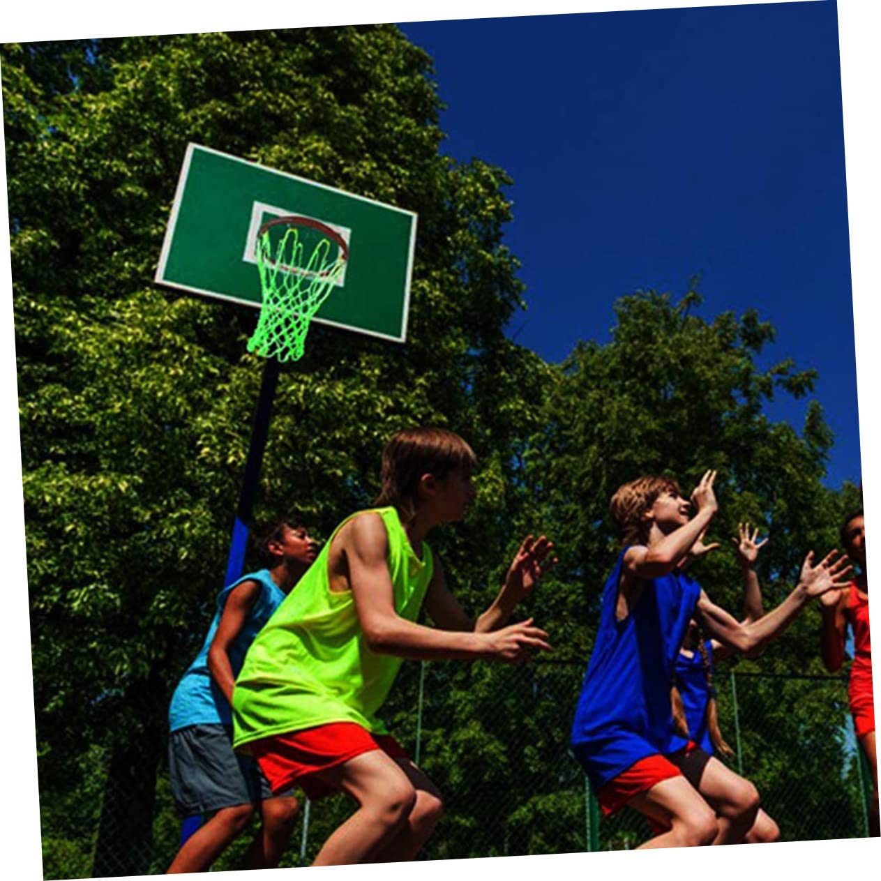 Gogogmee Nightlight Basketball Net Nylon Mesh for Outdoor Use Dark Feature Design Standard for Basketball Accessories and Sports Supply