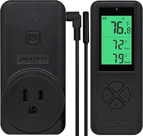 Digital WTC200 - Termostato inalámbrico enchufable, controlador de temperatura remoto, modo de enfriamiento de calefacción para calentador de