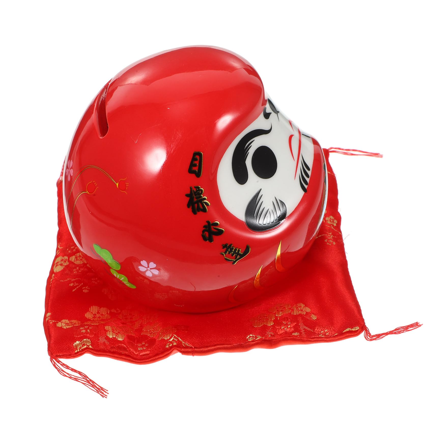 Statue Japonaise Céramique Rouge FRCOLOR pour Étagères de Livres et Cafés