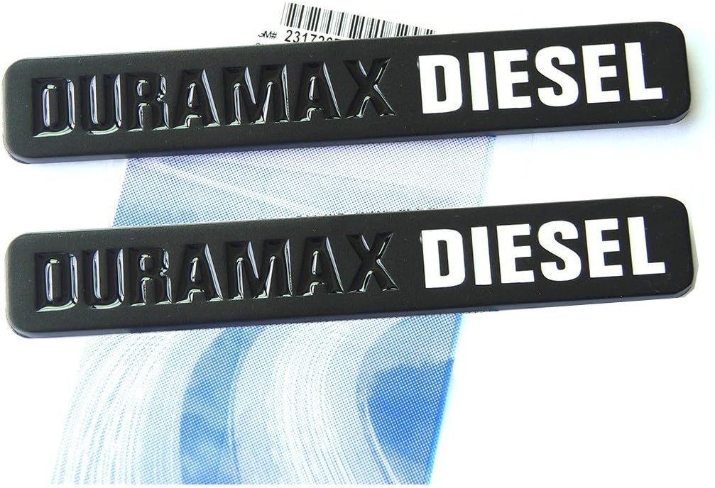 Yoaoo 2Pack OEM Black Duramax Allison Truck Emblem Badges Compatible with Silverado 2500 3500 Hd Sierra Matte Black White