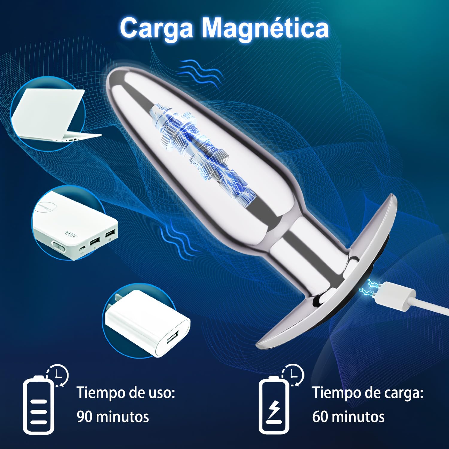 Vibradorador Mujer Plug Anal Vibrador Mando Distancia Plug Anales,Con Vibración Consoladores.. para Hombre Juguetes Eroticos para Pareja Sexuales Juguetes Sensuales Pareja Sexo 10 Modes(argenteo)