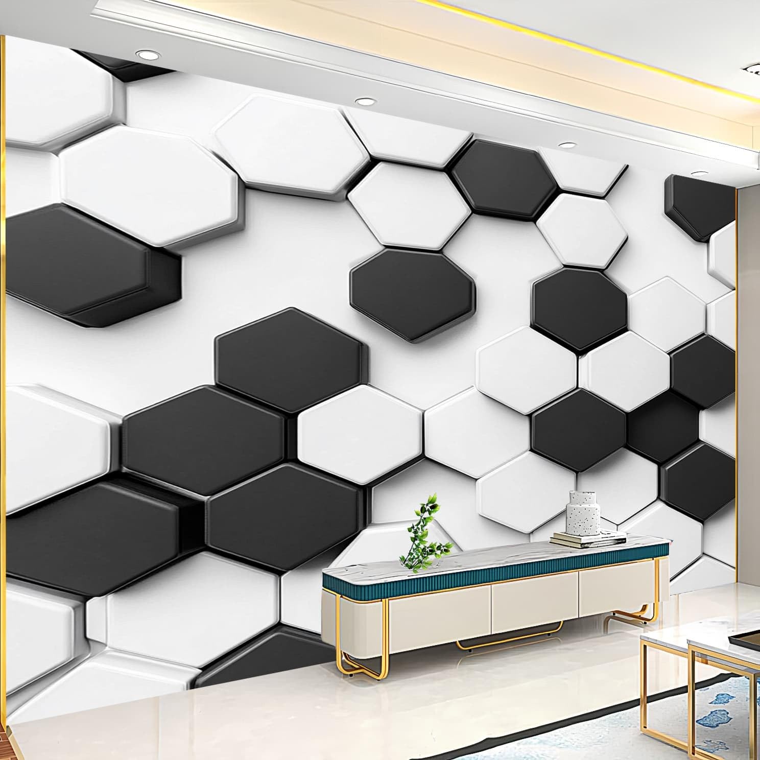 Wodoodporna tapeta 3D mural 400 x 280 cm 3D geometryczny plaster miodu dekoracja domu zdejmowana fototapeta biała HD nietkane murale bezszwowe łączenie ochrona przed promieniowaniem UV naklejki