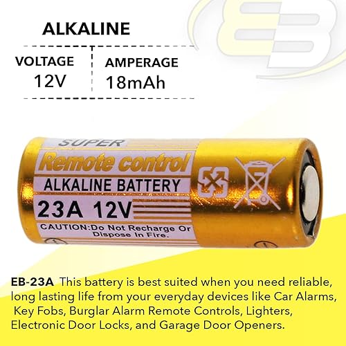 Miniatura 4 de 3 baterías alcalinas de 12 V que sustituyen a 1811A 23A 8F10R 8LR32 8LR932 A21 A23 BAT012 E23A EL12 GP23A K23A L1028 LRV08 MN21 MN23 MS21 N21 N21