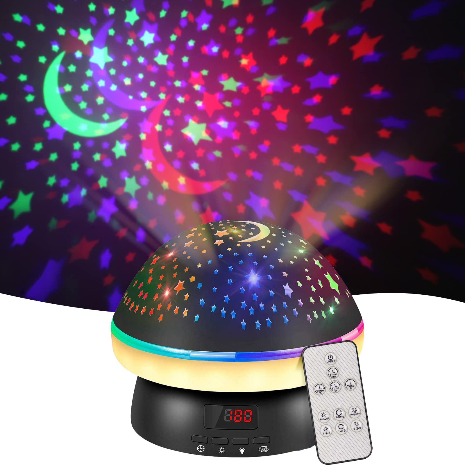 Giocattoli Bambina per 3-8 Anni Bambini, Timer Proiettore Luce Notturna Stelle Soffitto, Regalo Bimba Compleanno Natale Femmina